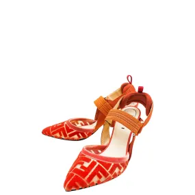 Kind Step Slip Resistant Outdoor Explorers Fendi Coral FF Velvet Colibri Slingback Pumps 37