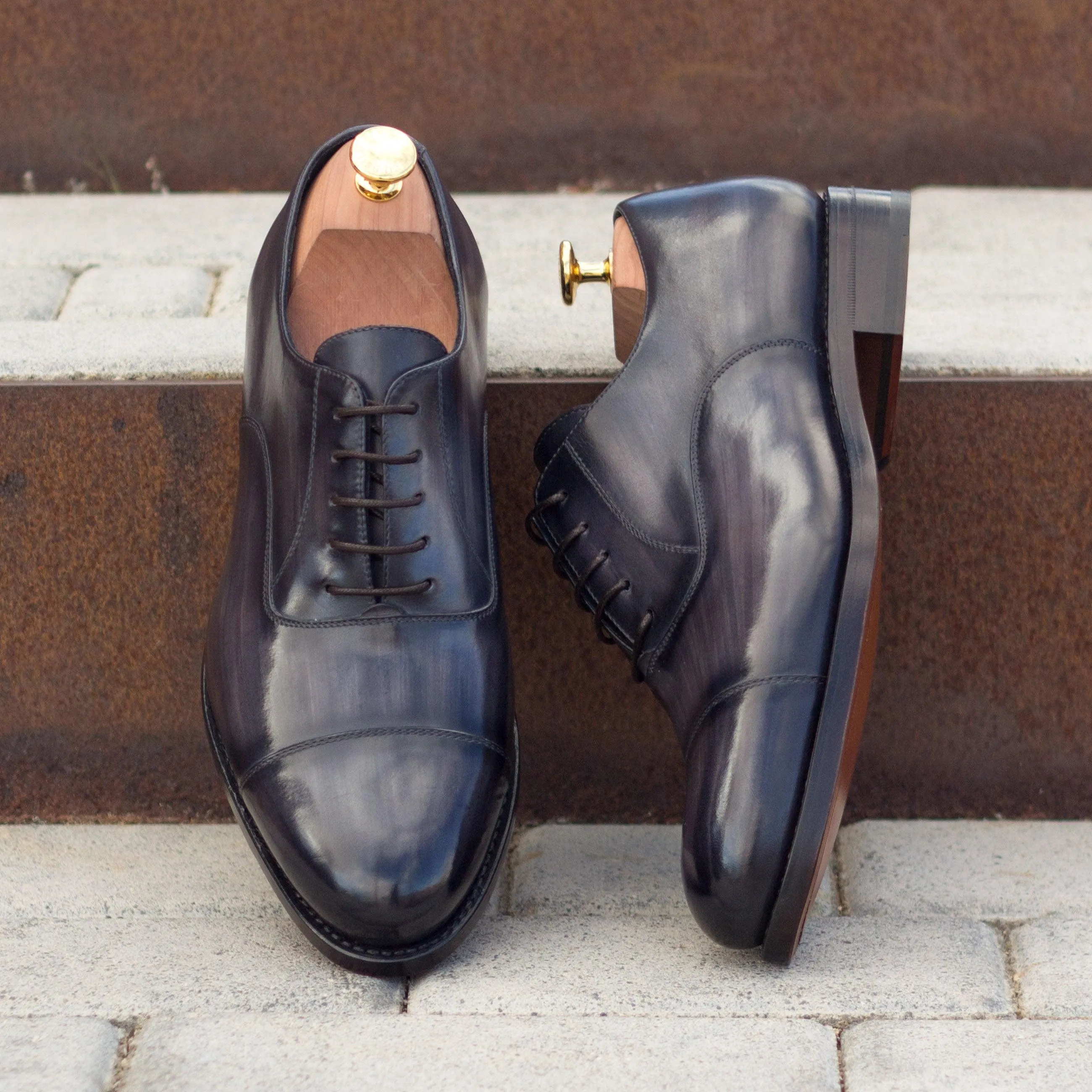 Flexible Daywear Core Edge Grey Patina Leather Oxford
