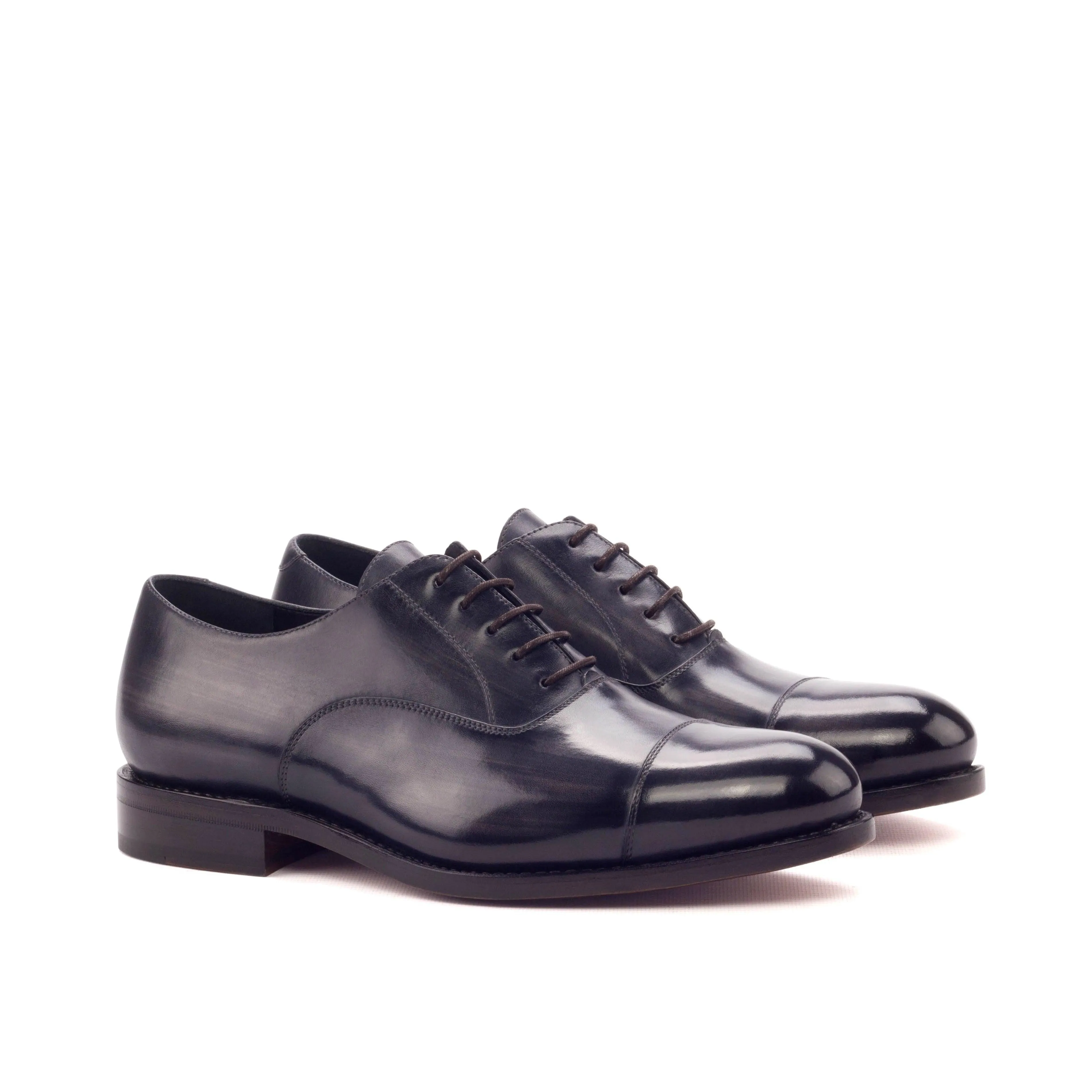 Grey Patina Leather Oxford High Heel