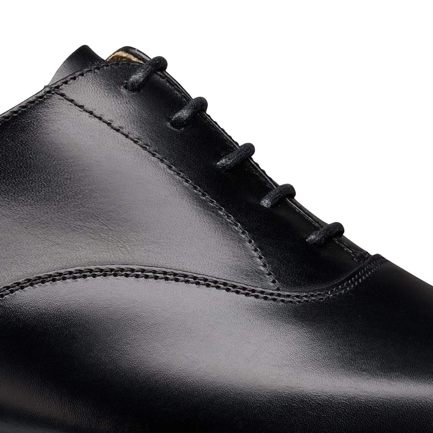 Perforated Detail Hallam Black Calf