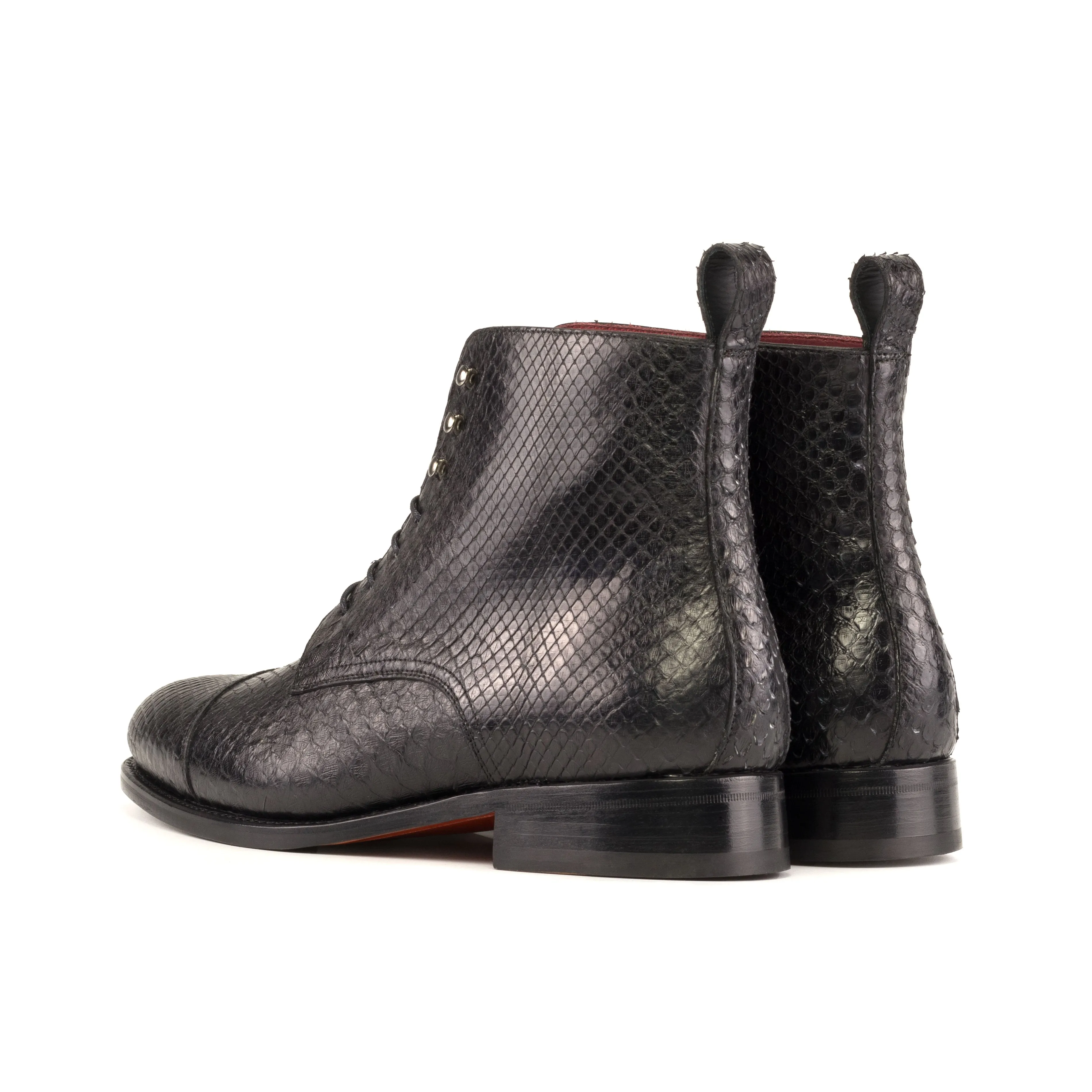 Four Season Multifunction Fit Black Python Cap Toe Jumper Boots