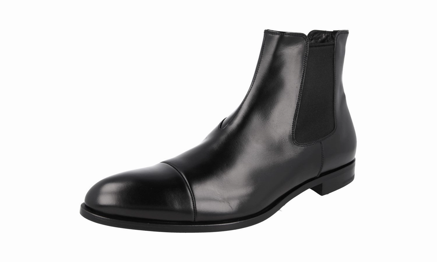 Prada Men's Black Leather Half-Boot 2TA042 City Stroll Trendy Step
