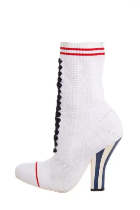 Fendi White Knit Booties SZ 38 Summer cool Arch Support Health Focused
