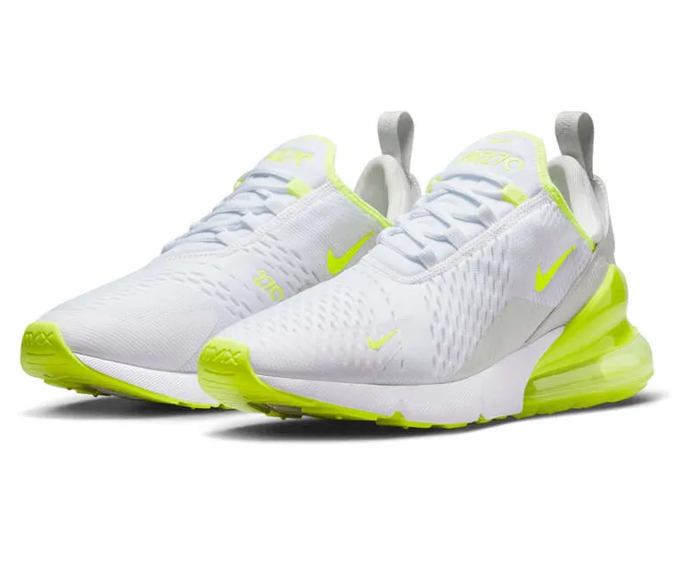 Men's Nike Air Max 270 (White/Volt) running shoes for athletes Foot Muscle