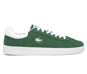 Men??s Lacoste Baseshot 223 1 SMA (Dark Green/White) running in a wooden bridge area shoes