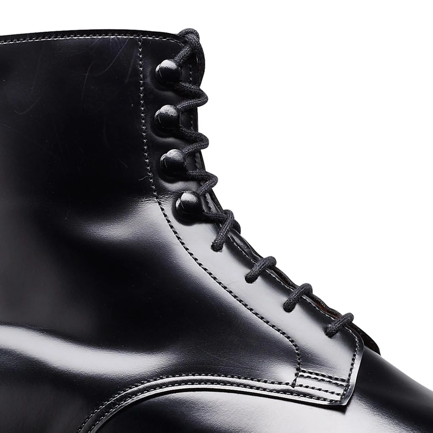 Lace Up Jane Black Cavalry Calf