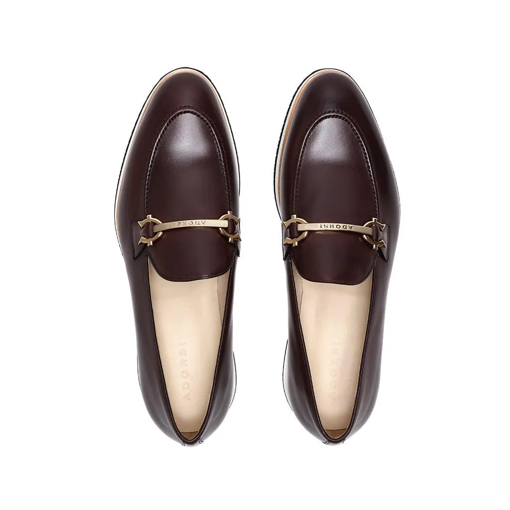 Brown Calf Horsebit Loafer Runner Cool Pace Perforated Detail