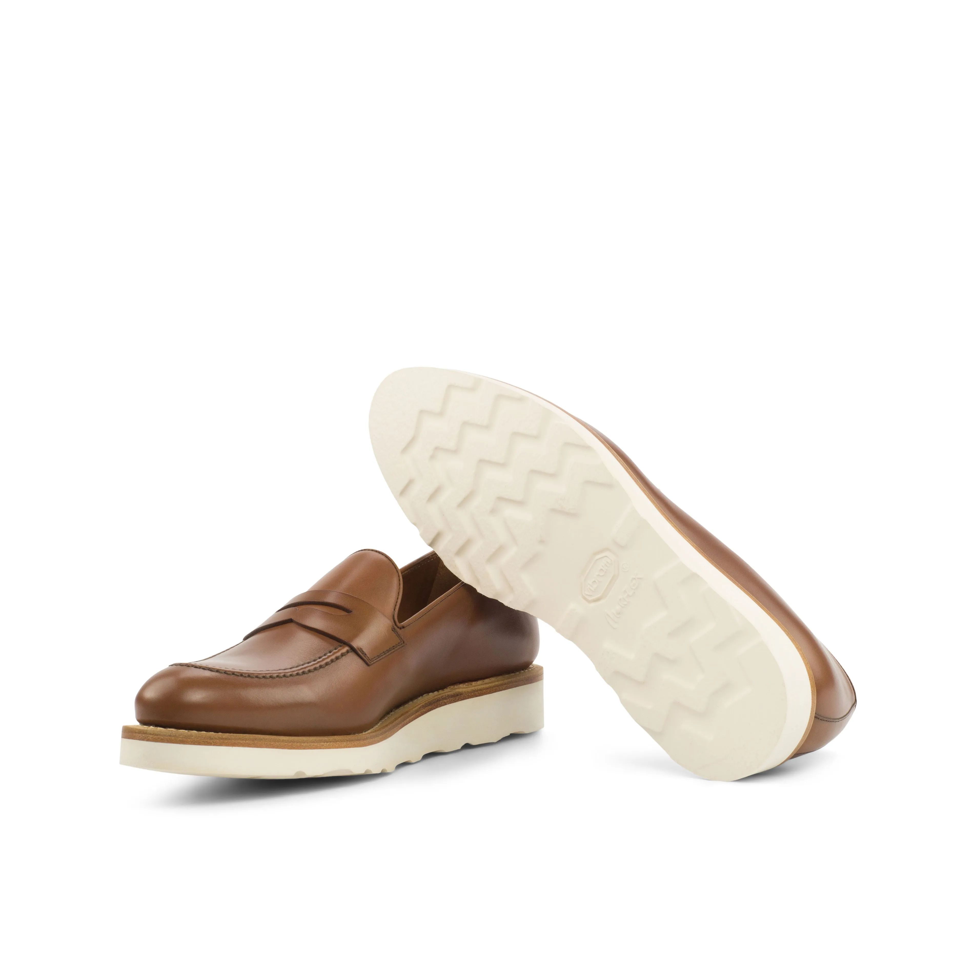 All-day Slip-ons Step Bold Brown Calf Leather Chunky Loafer