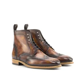 Flexible Daywear Brown Fire Museum Patina Brogue Boots