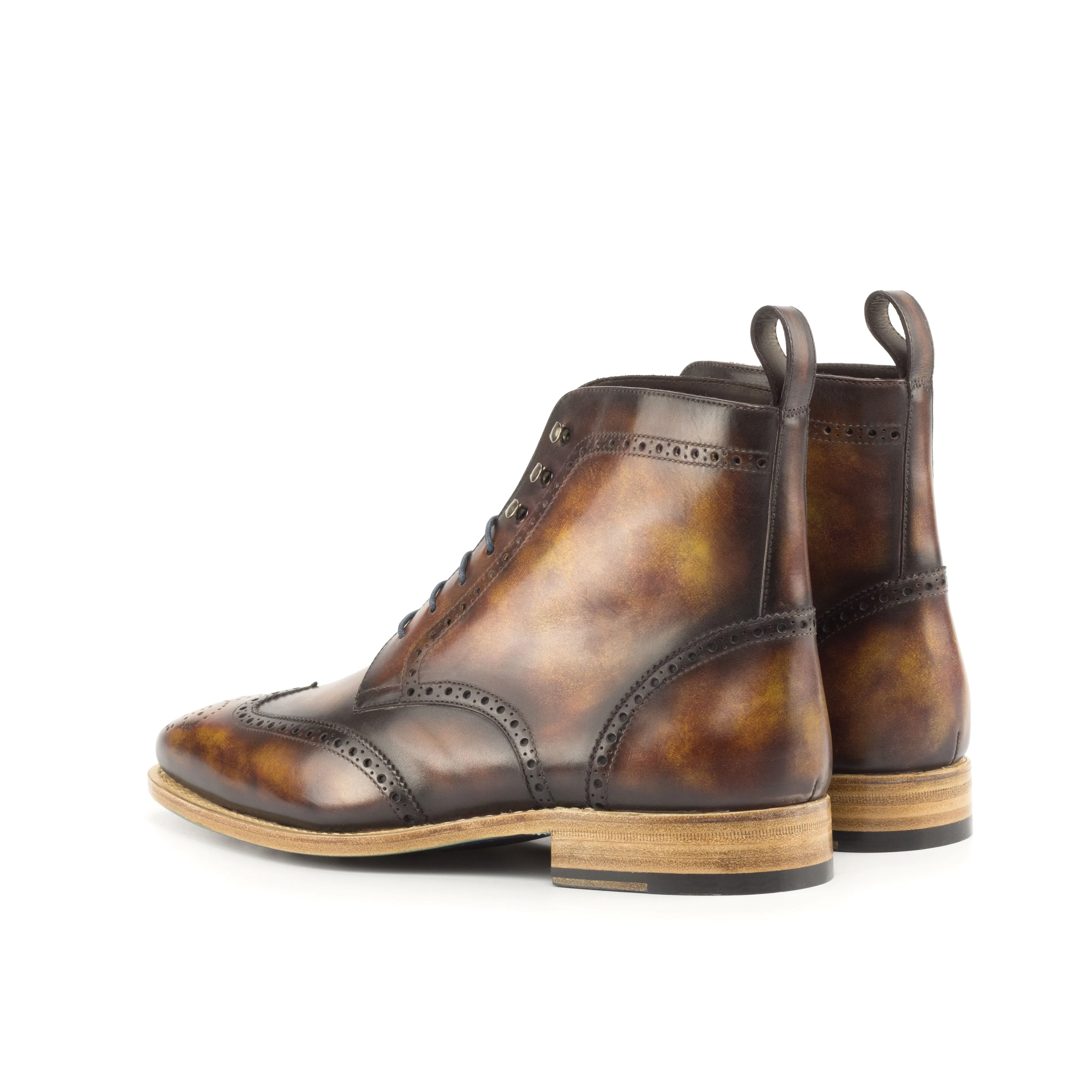Brown Fire Museum Patina Brogue Boots Prestige Shade