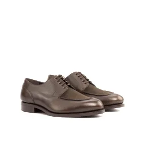 Brown Leather & Suede Split-Toe Derby Shoes Stage Mode Mark Proof
