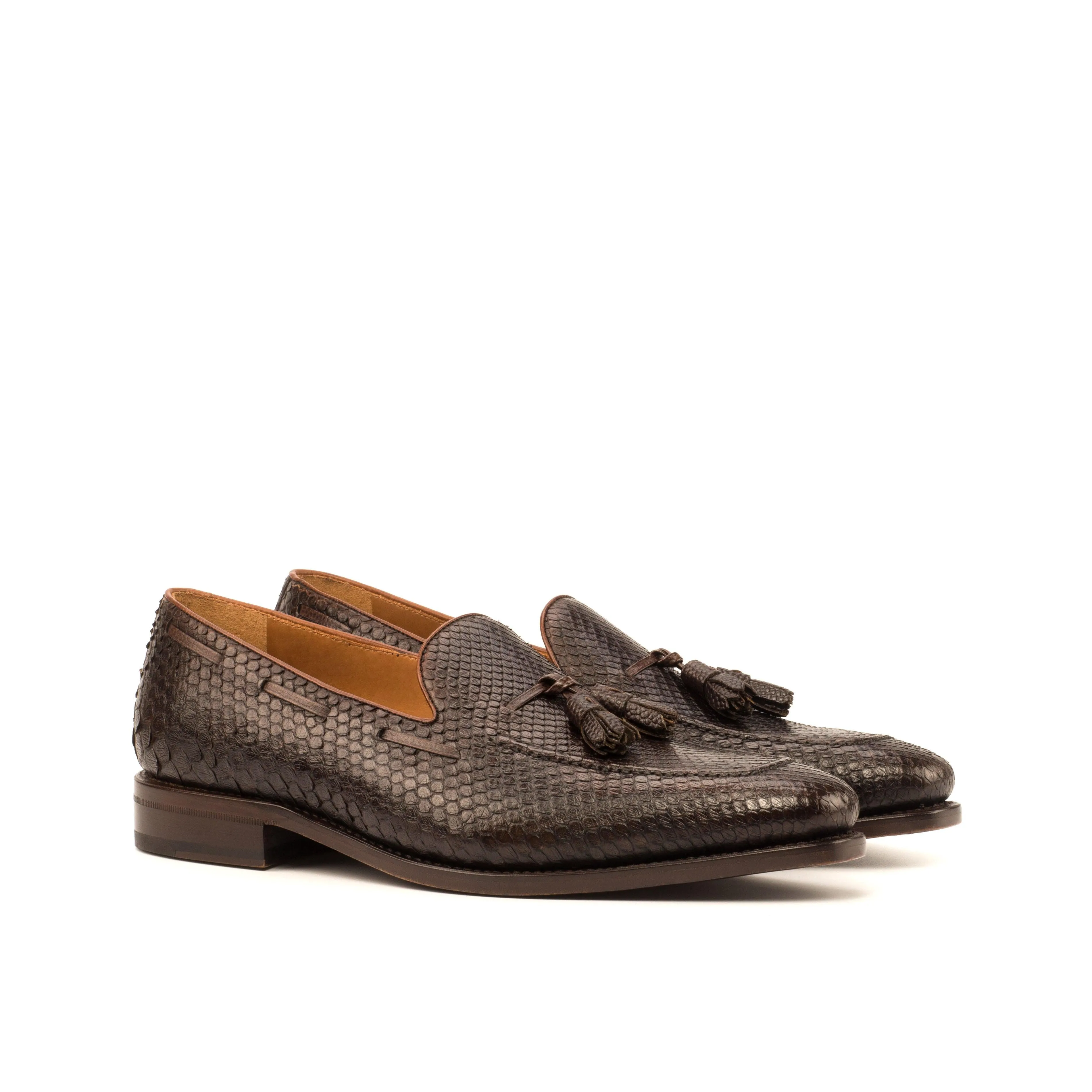 Style Essential Brown Python Tassel Loafer