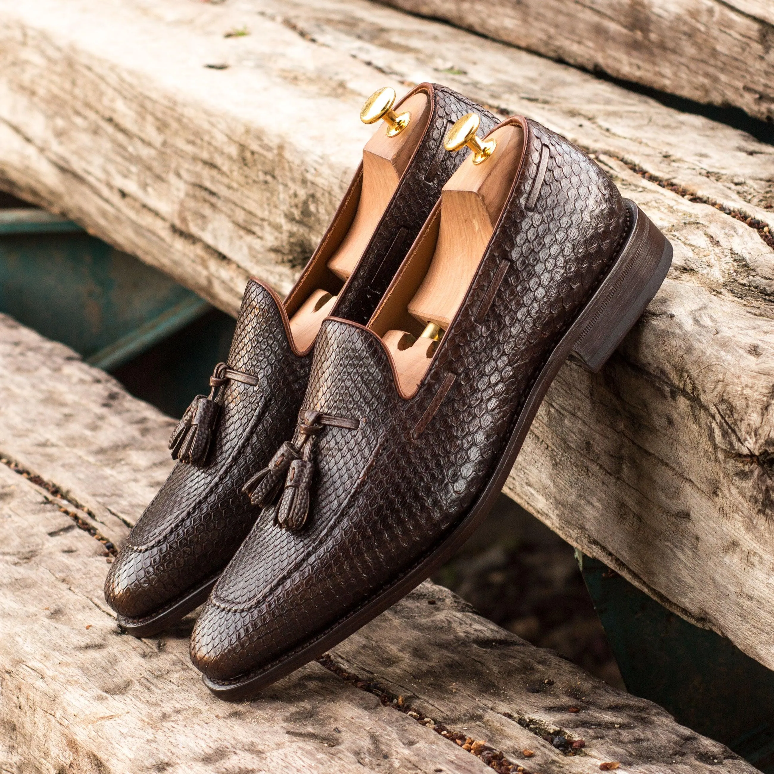 Ground Power Multi-Purpose Brown Python Tassel Loafer