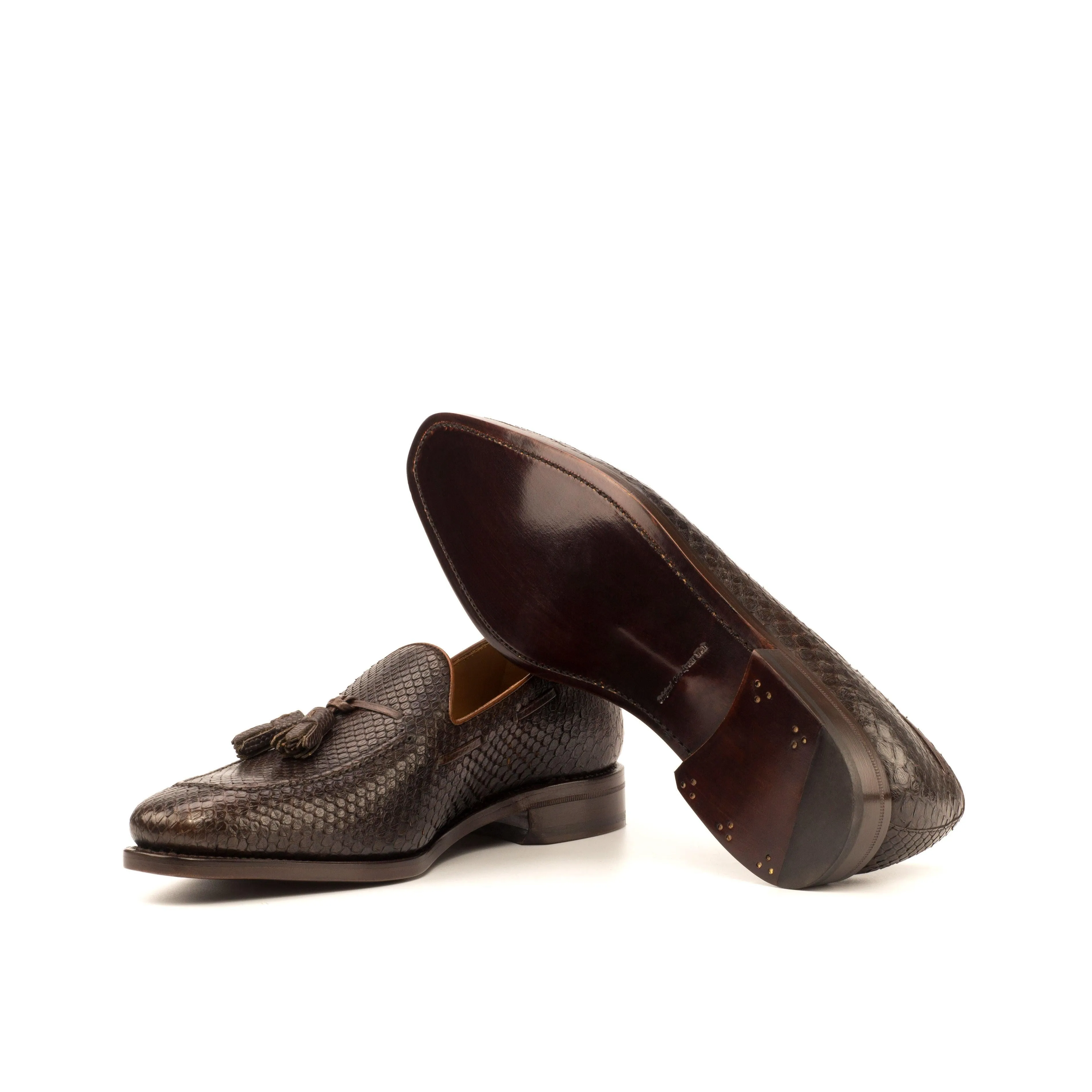 Brown Python Tassel Loafer Calm Mood Wide Width Option