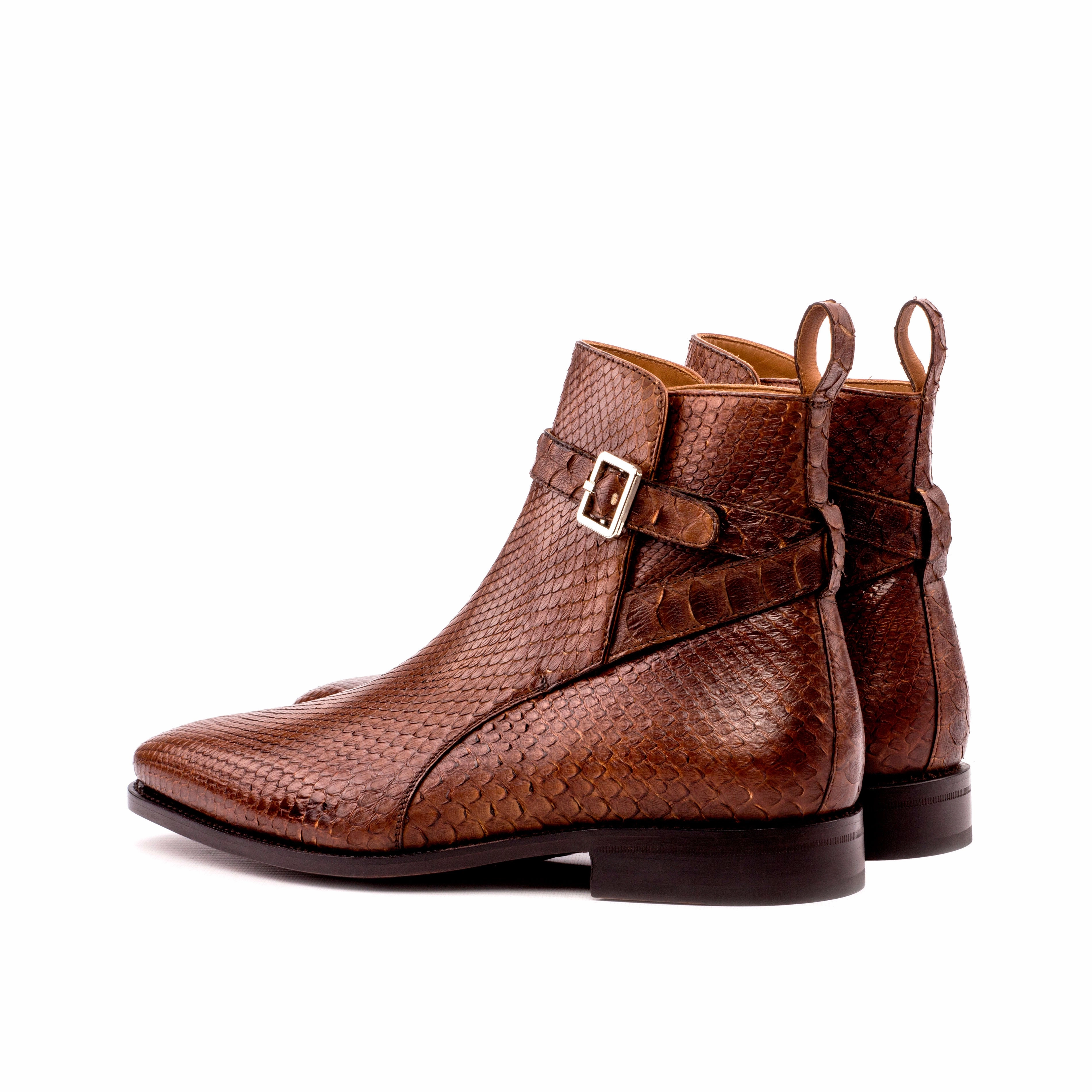 Brown Exotic Python Jodhpur Boots EVAOutsole Hope Step