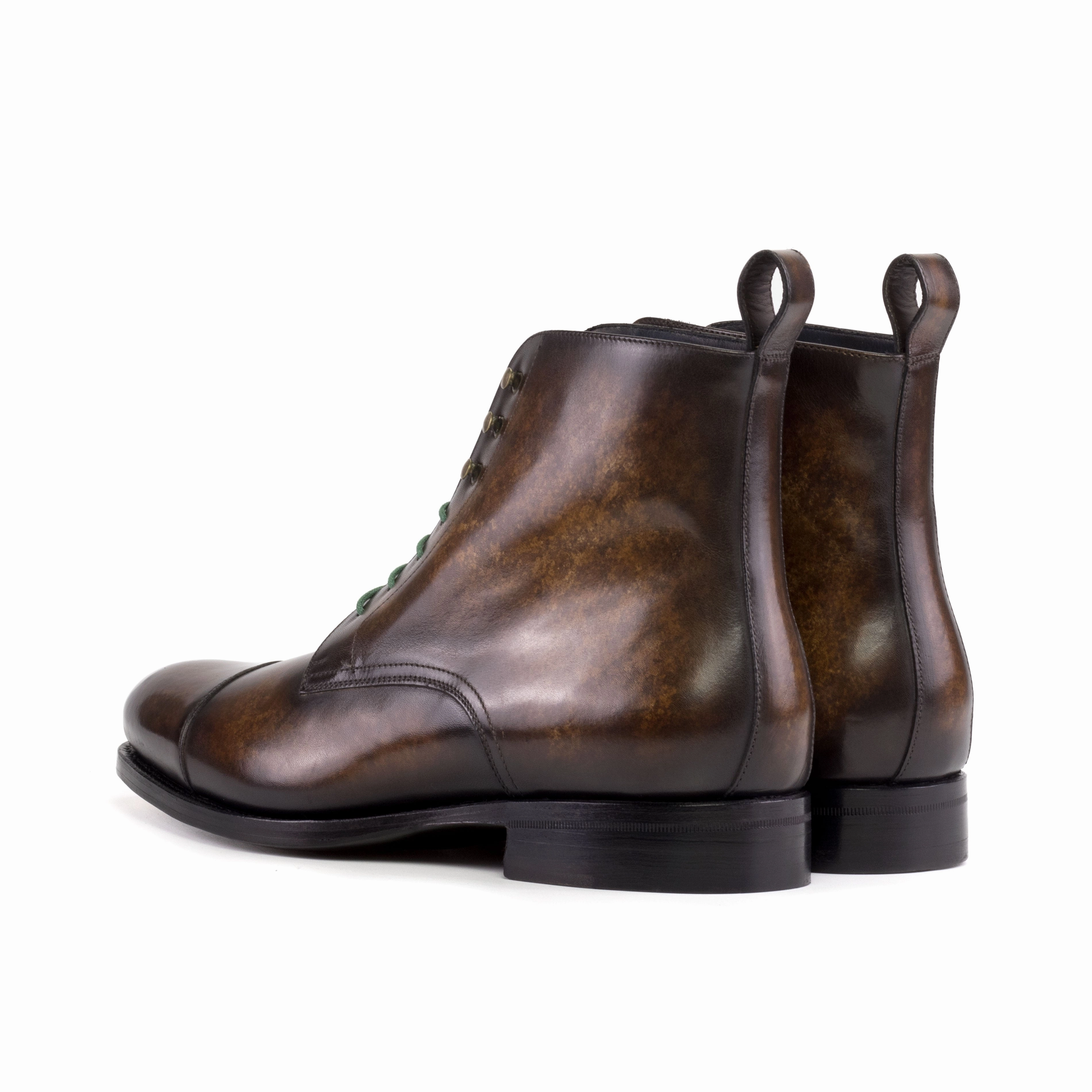 Picnic Cushioned Step All Day Worker Brown Patina Cap Toe Jumper Boots