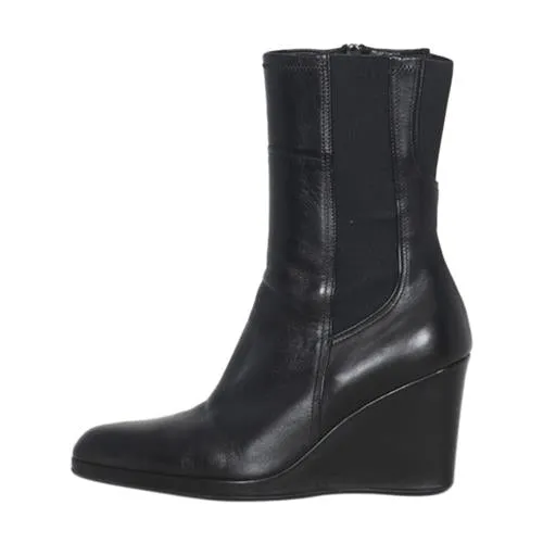 Arch Support Wellness Seekers Durable Build Airport Travel Prada Sport Leather Wedge Boots