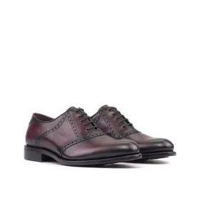 Burgundy Calf Saddle Shoes Modern Look Modern Office