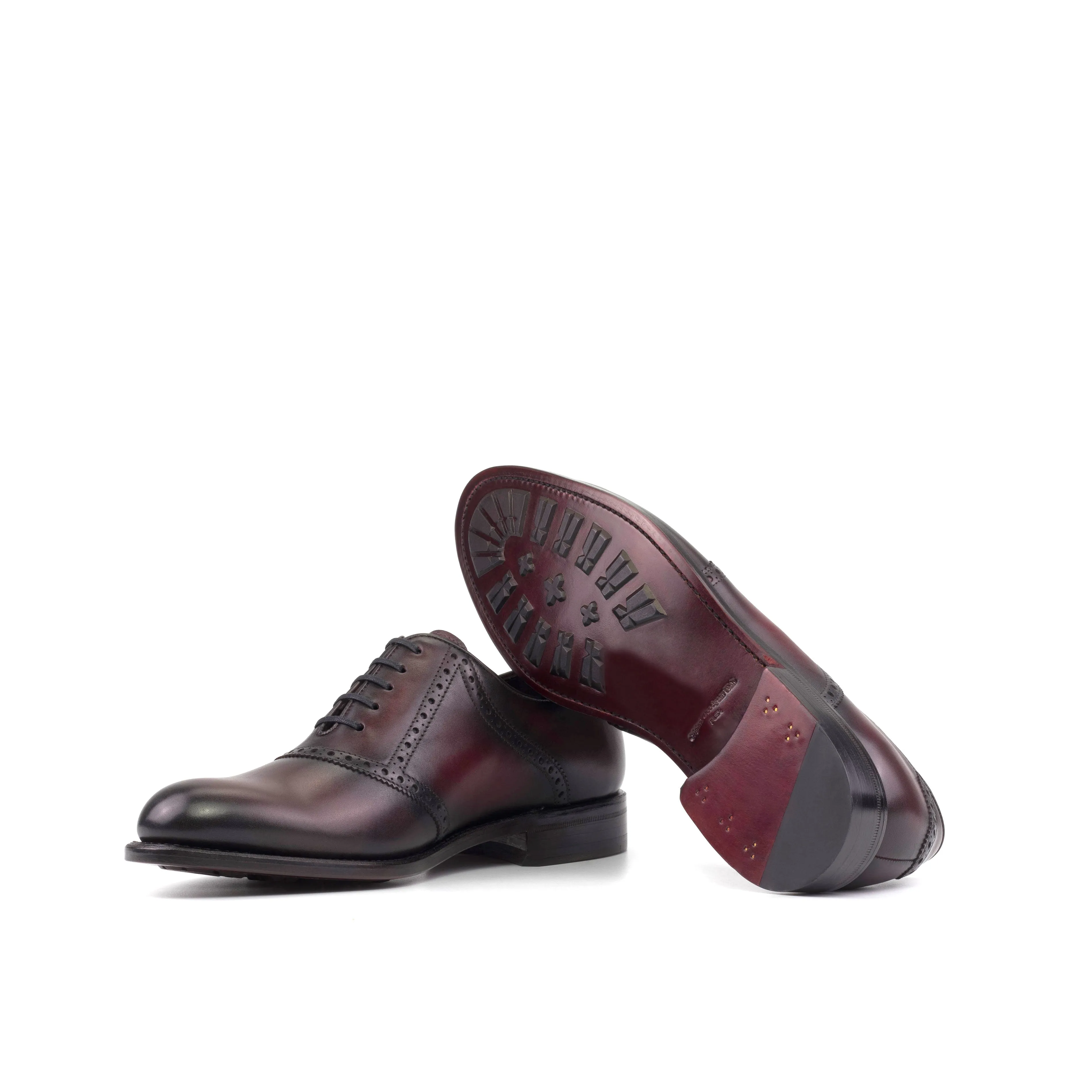 Italian Shade Burgundy Calf Saddle Shoes