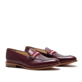 Neat Power Burgundy Calf Web Stripe Loafer