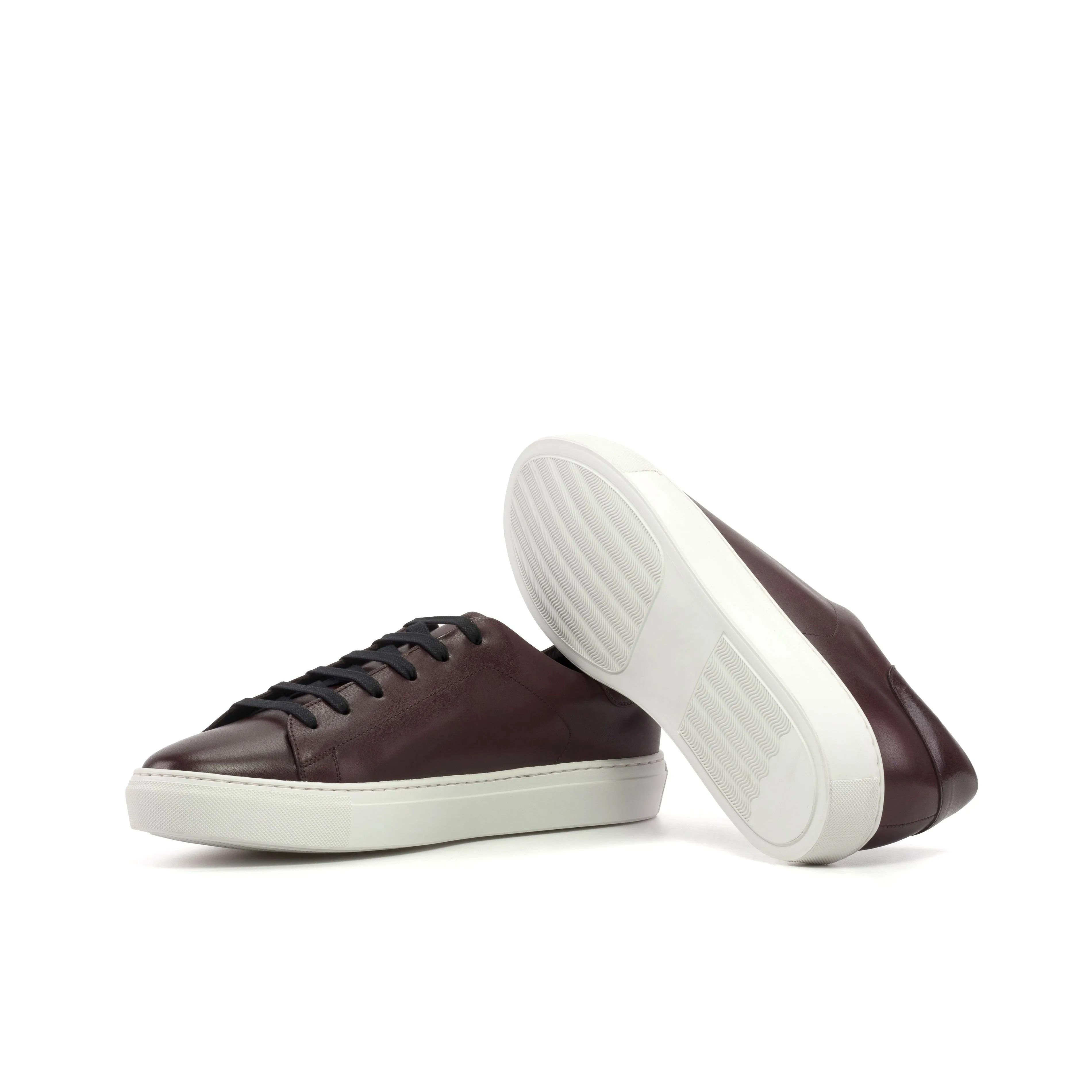 Burgundy Painted Calf Trainers synthetic leather shoe feature Fitness - partner