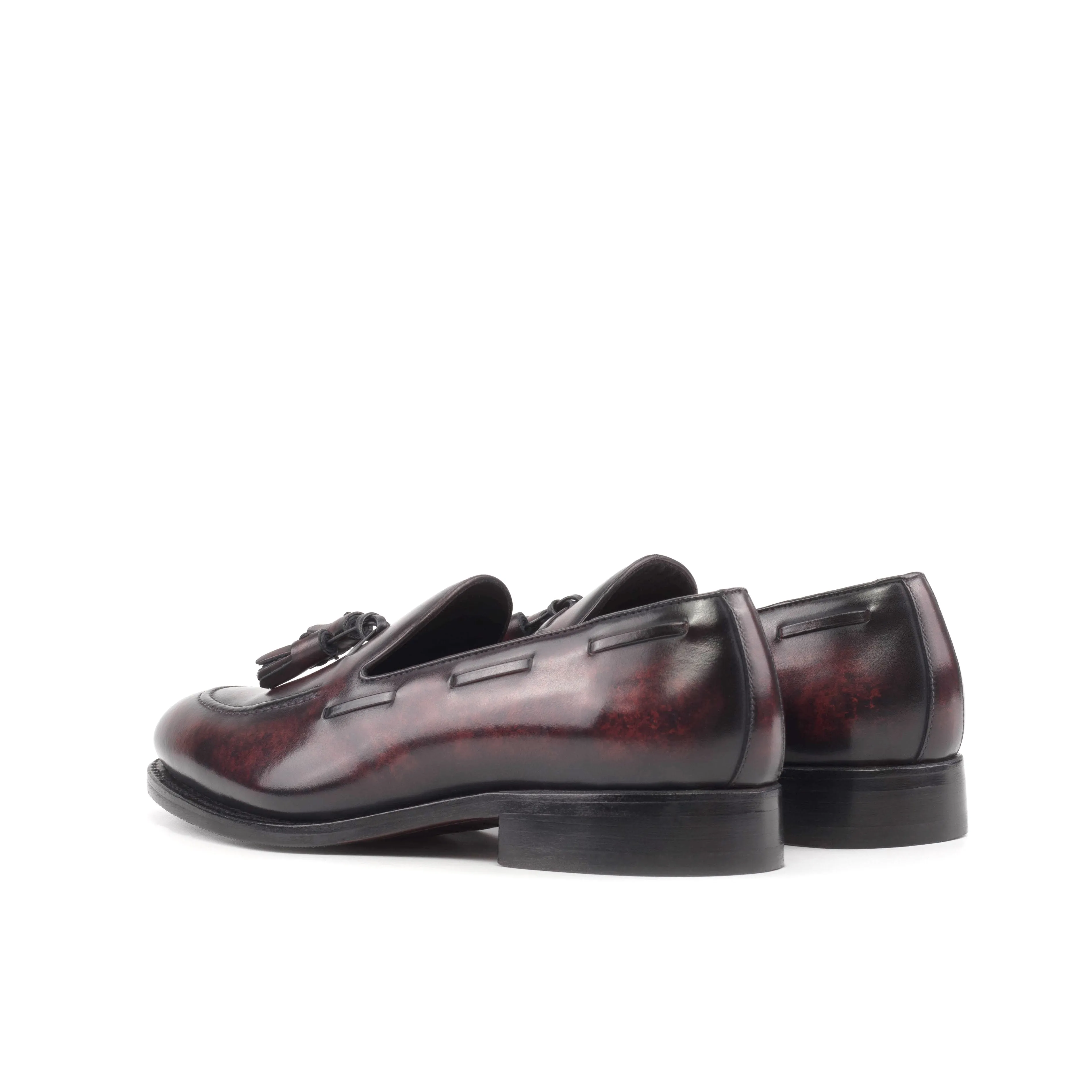 Airy Construction Food Court Burgundy Patina Tassel Loafers