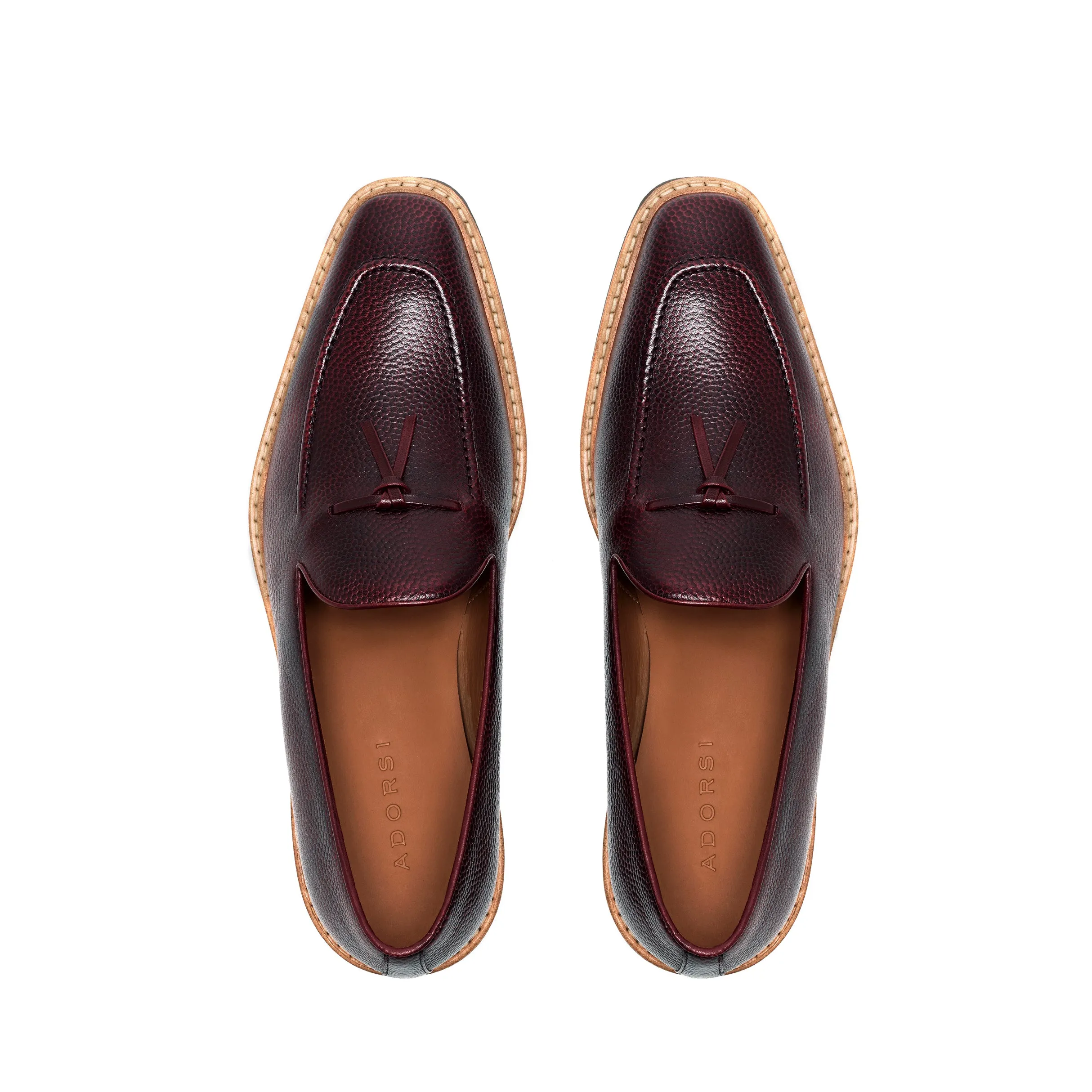 Trendy Footwear Burgundy Pebble Grain Belgian Loafer