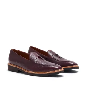 Lightweight Slip-Ons Burgundy Pebble Grain Belgian Loafer