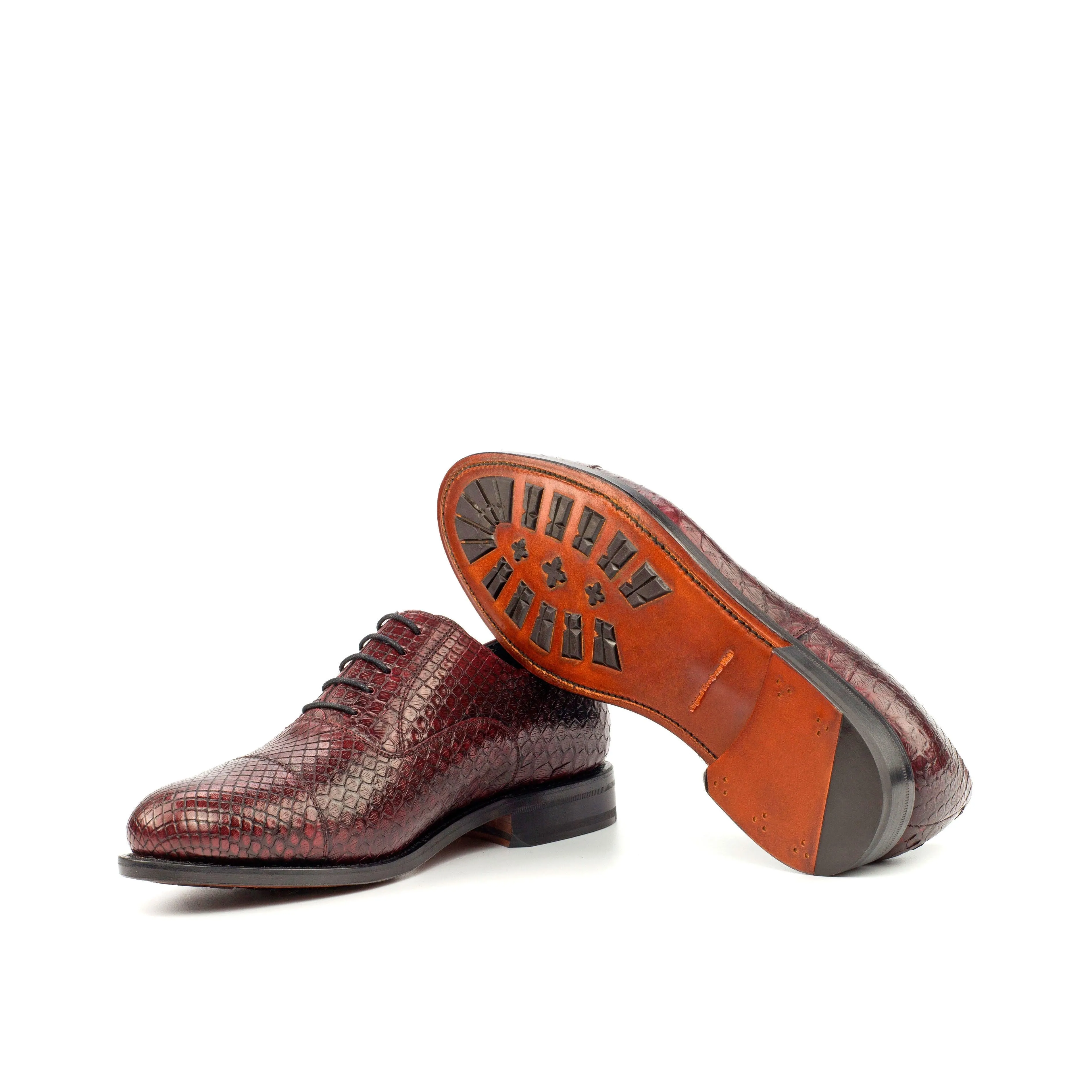 Burgundy Python Oxford Shoes Look Sharp Tailored Fit