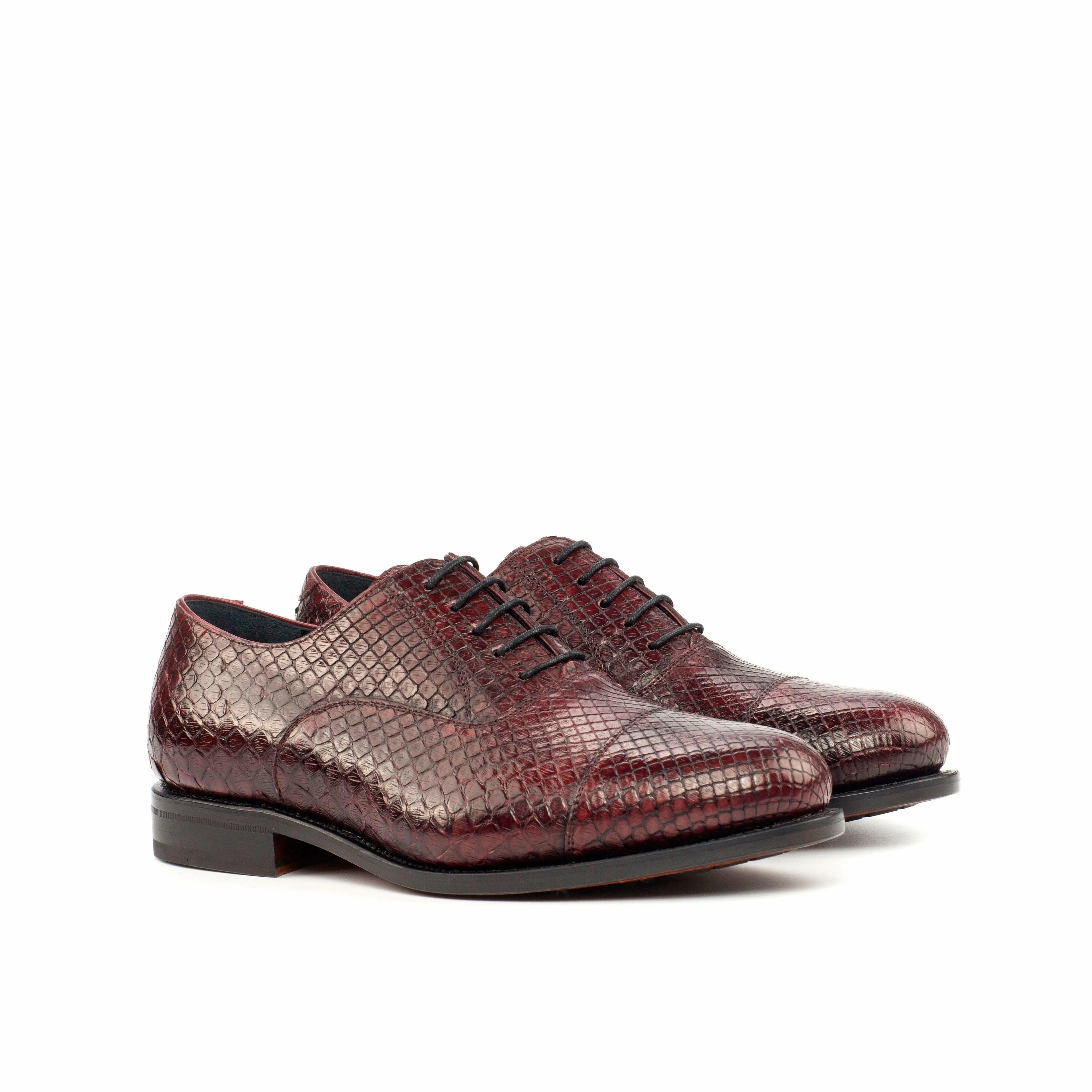 Stride Flow Burgundy Python Oxford Shoes