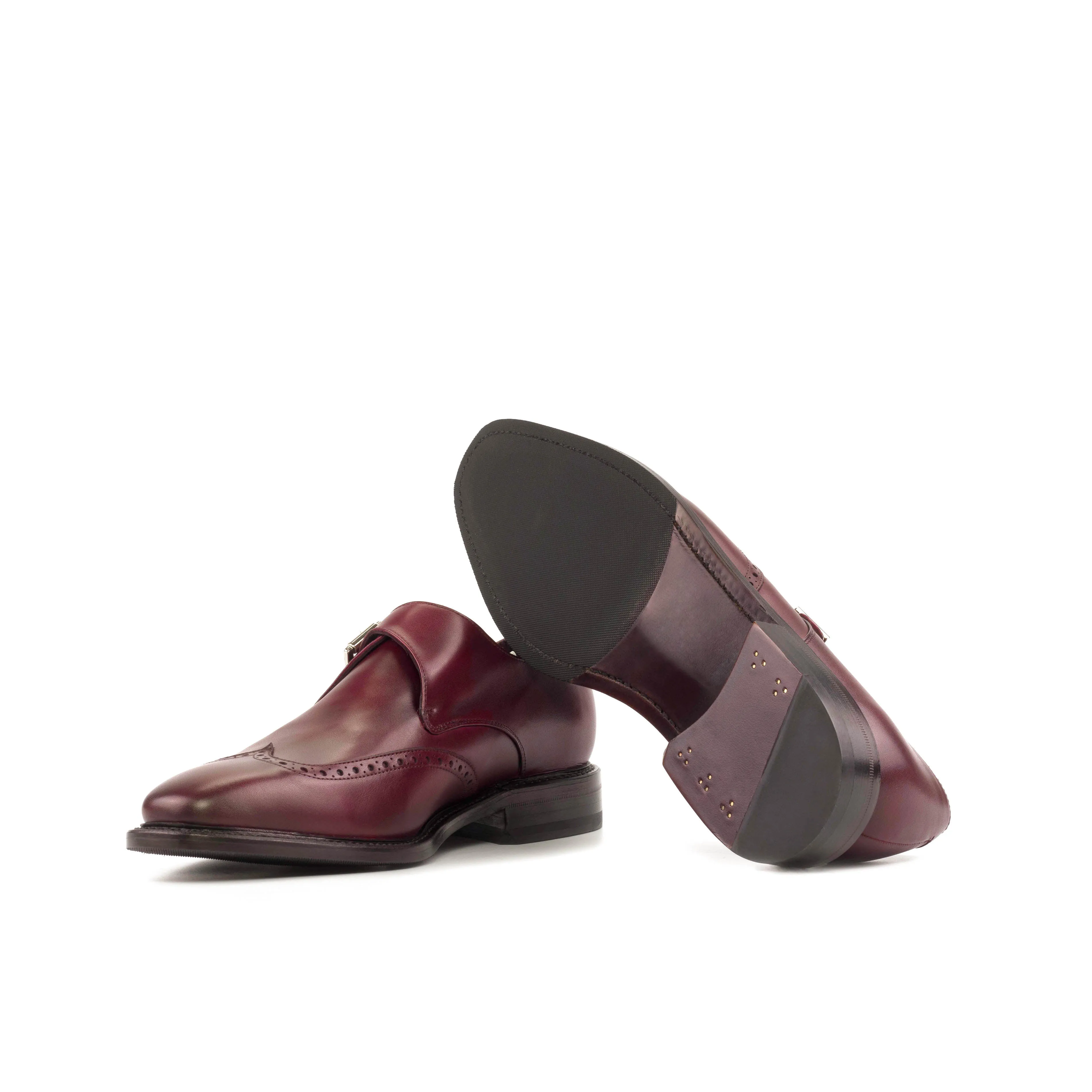 Understated Burgundy Single Monk Strap Shoes