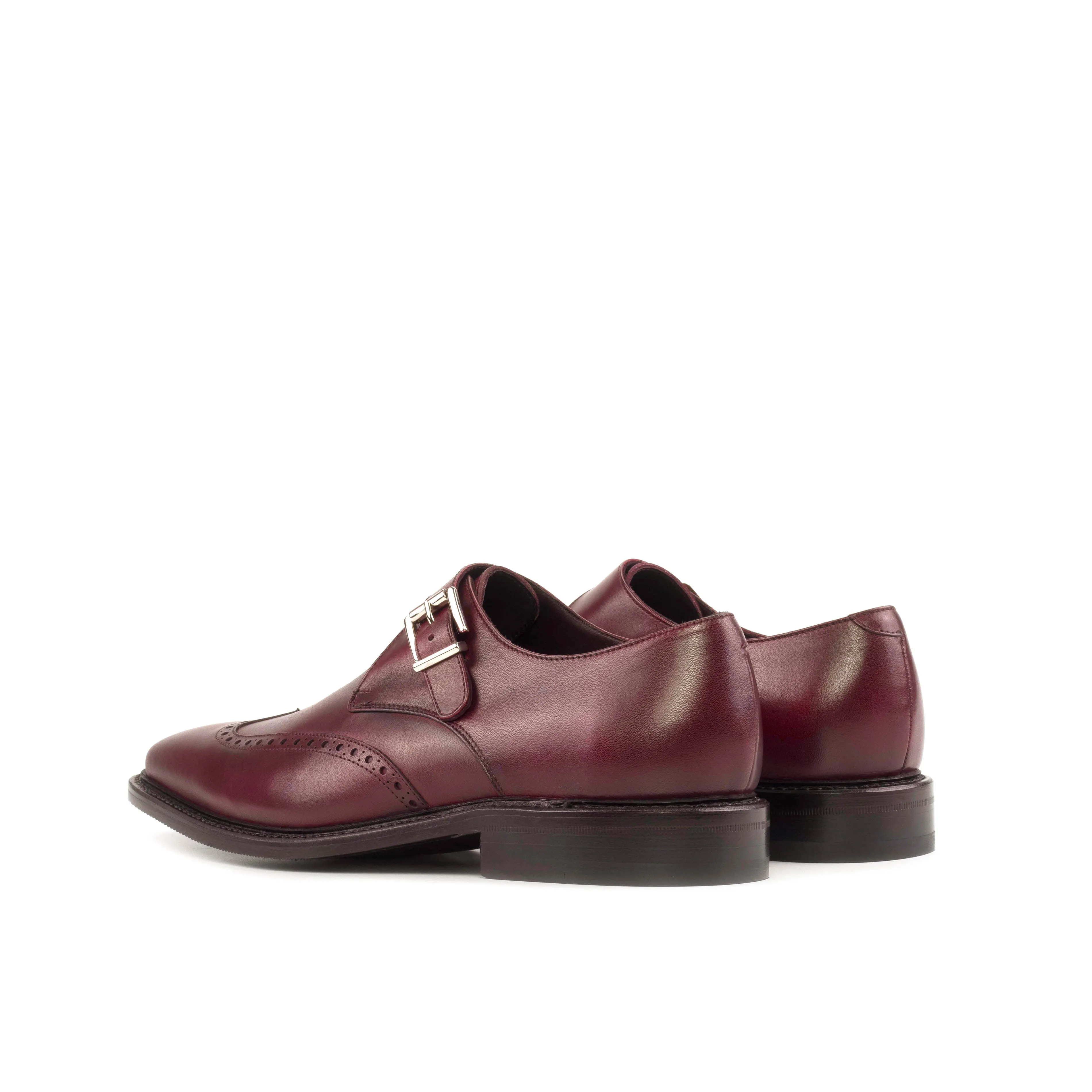 Burgundy Single Monk Strap Shoes Coastal Shade
