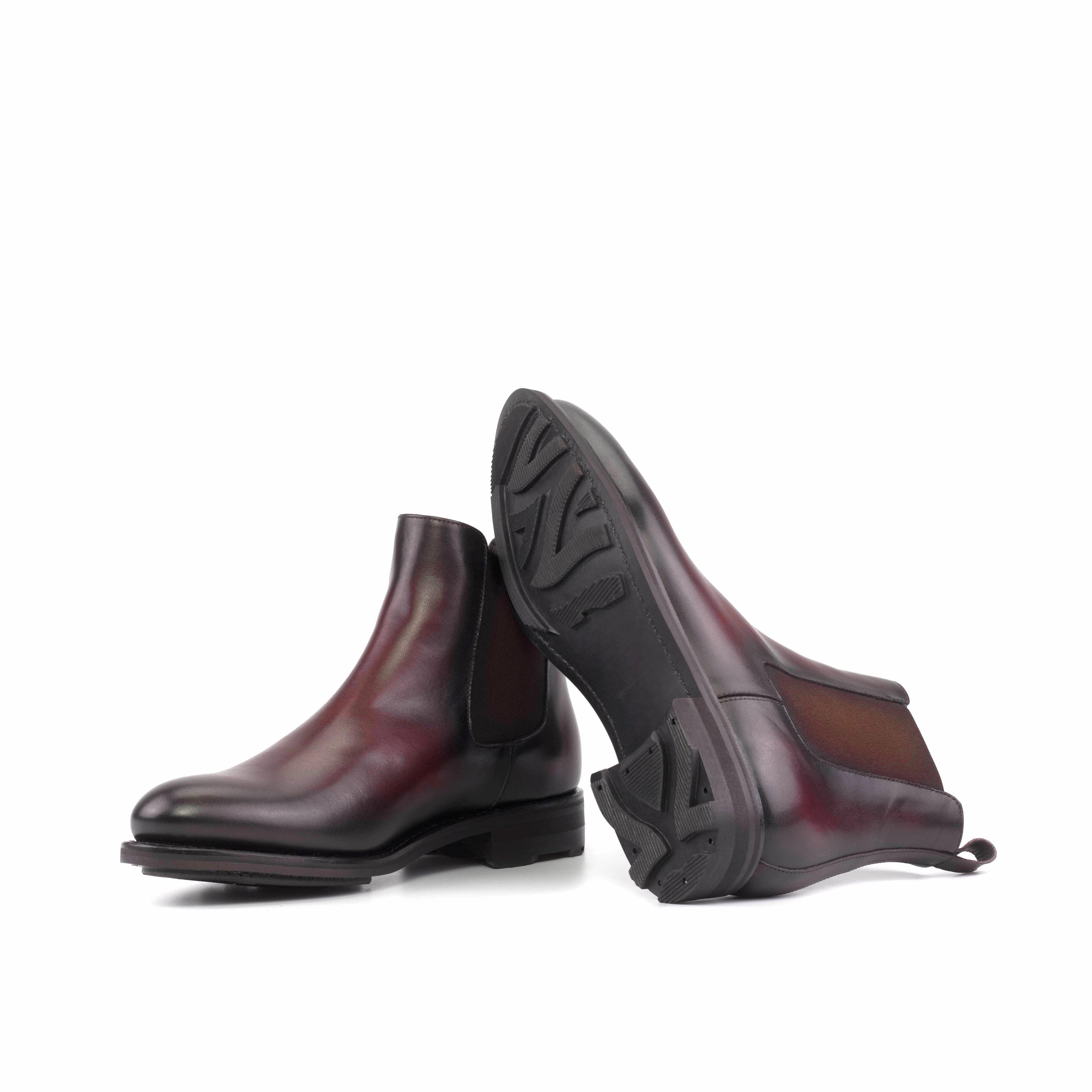 Burgundy Calf Leather Chelsea Boots Day Wear