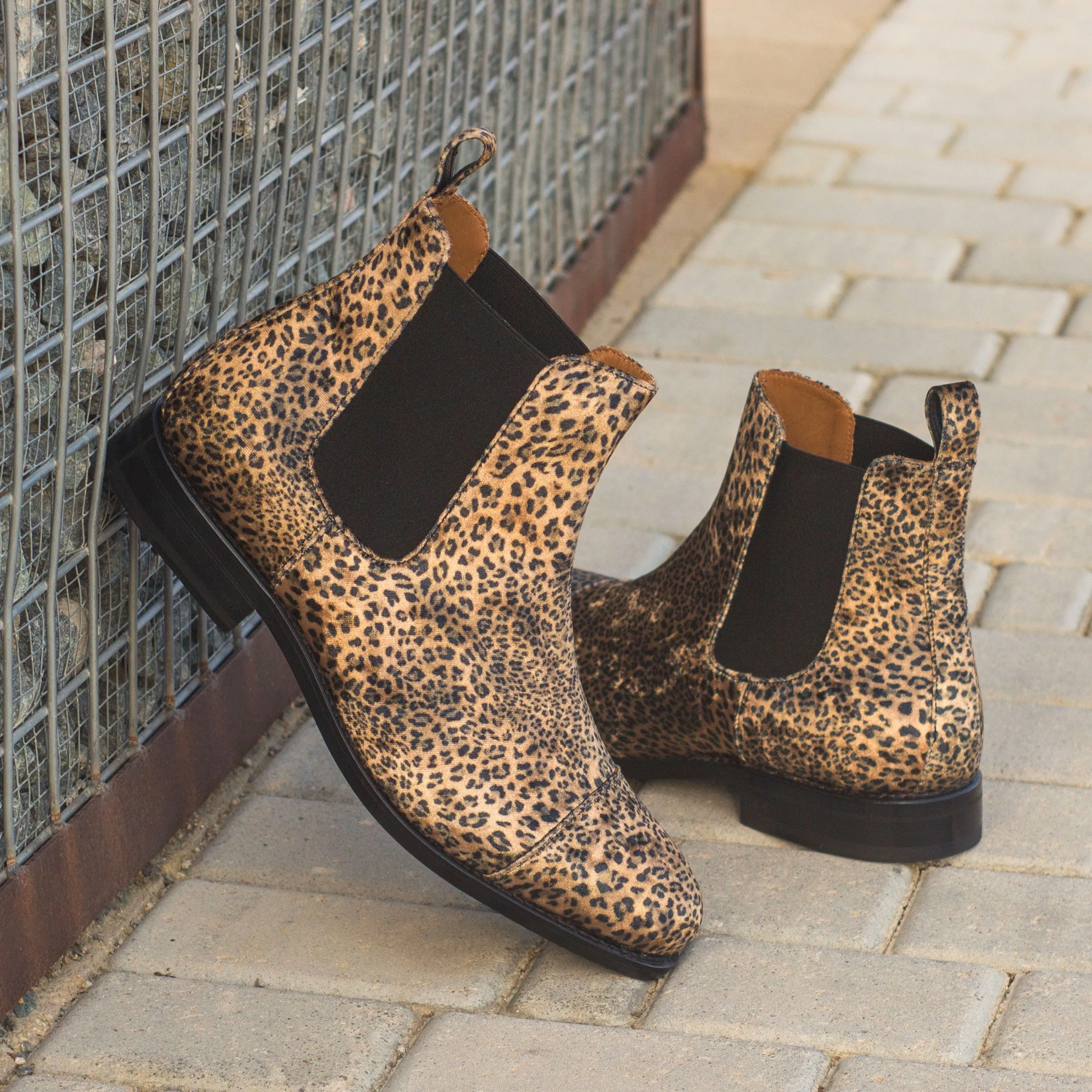 Leopard Fabric Chelsea Boots Busy Schedule