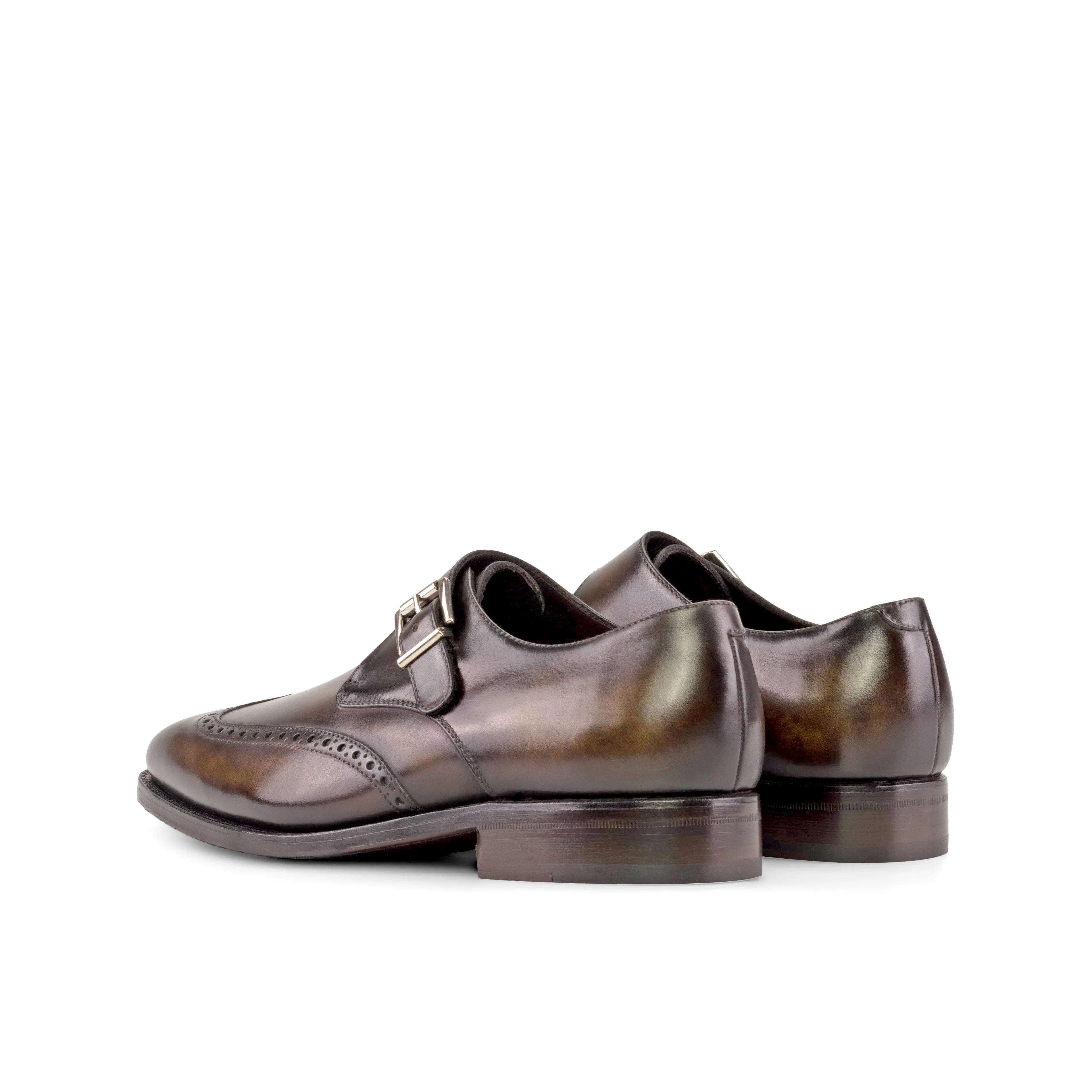 Fine Craftsmanship Museum Tobacco Patina Leather Single Monk Strap