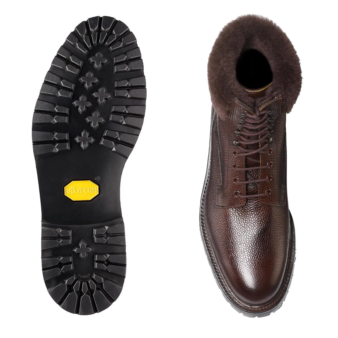 Slip On Style Low Profile Glencoe Dark Brown Scotch Grain