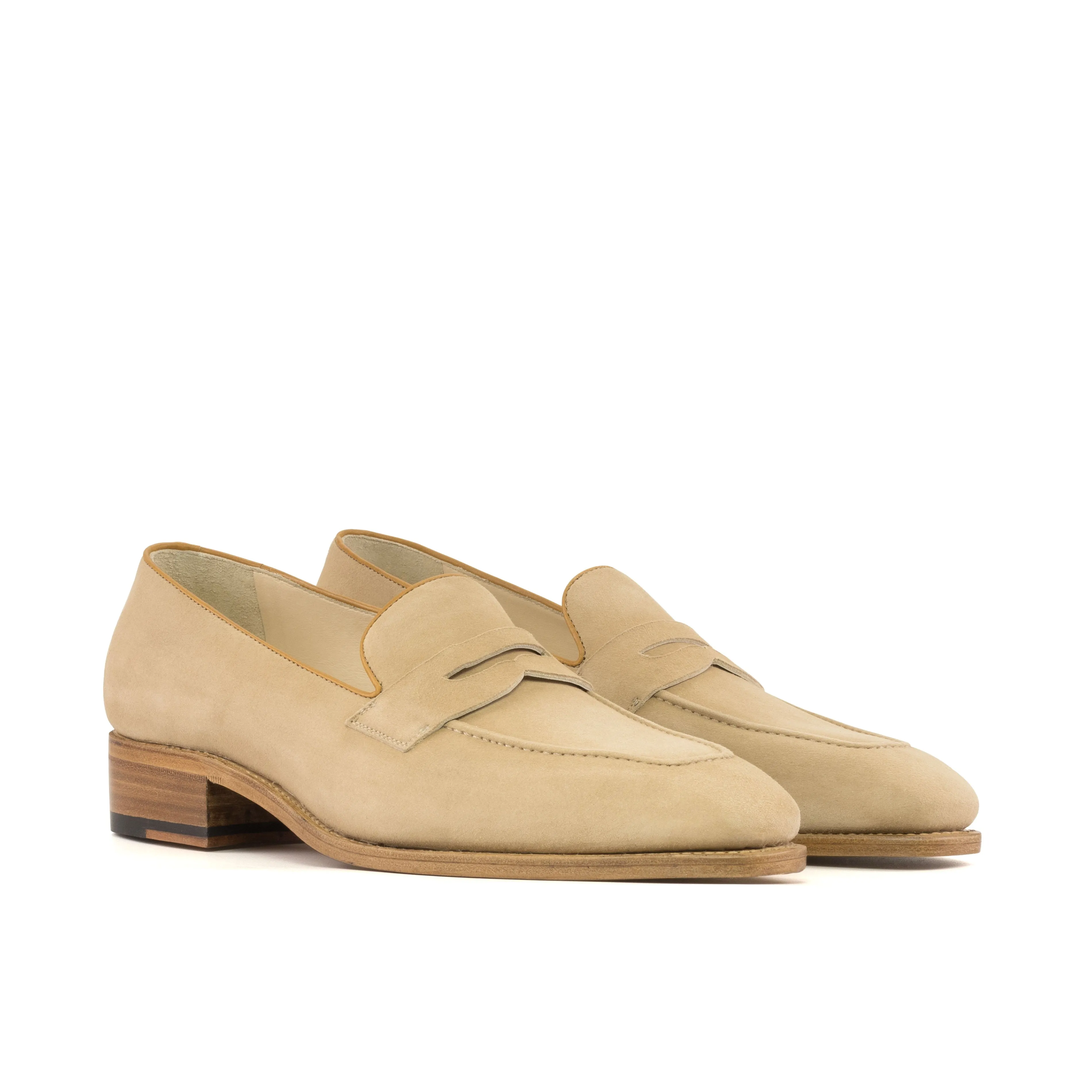 Slip On Guard Steps Camel Suede Penny Loafers