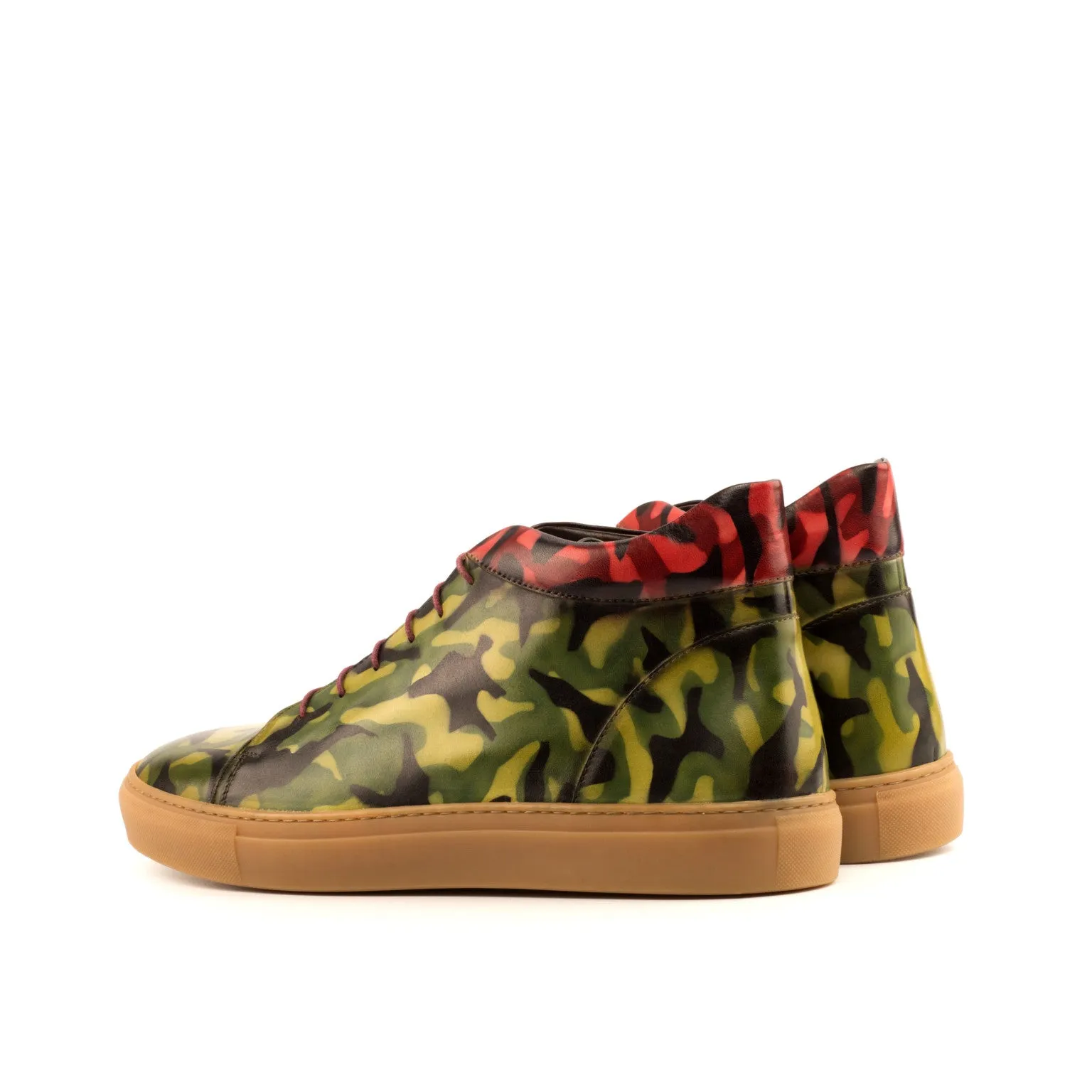 Weekend Chill Camouflage Patina Leather High-Top Sneakers