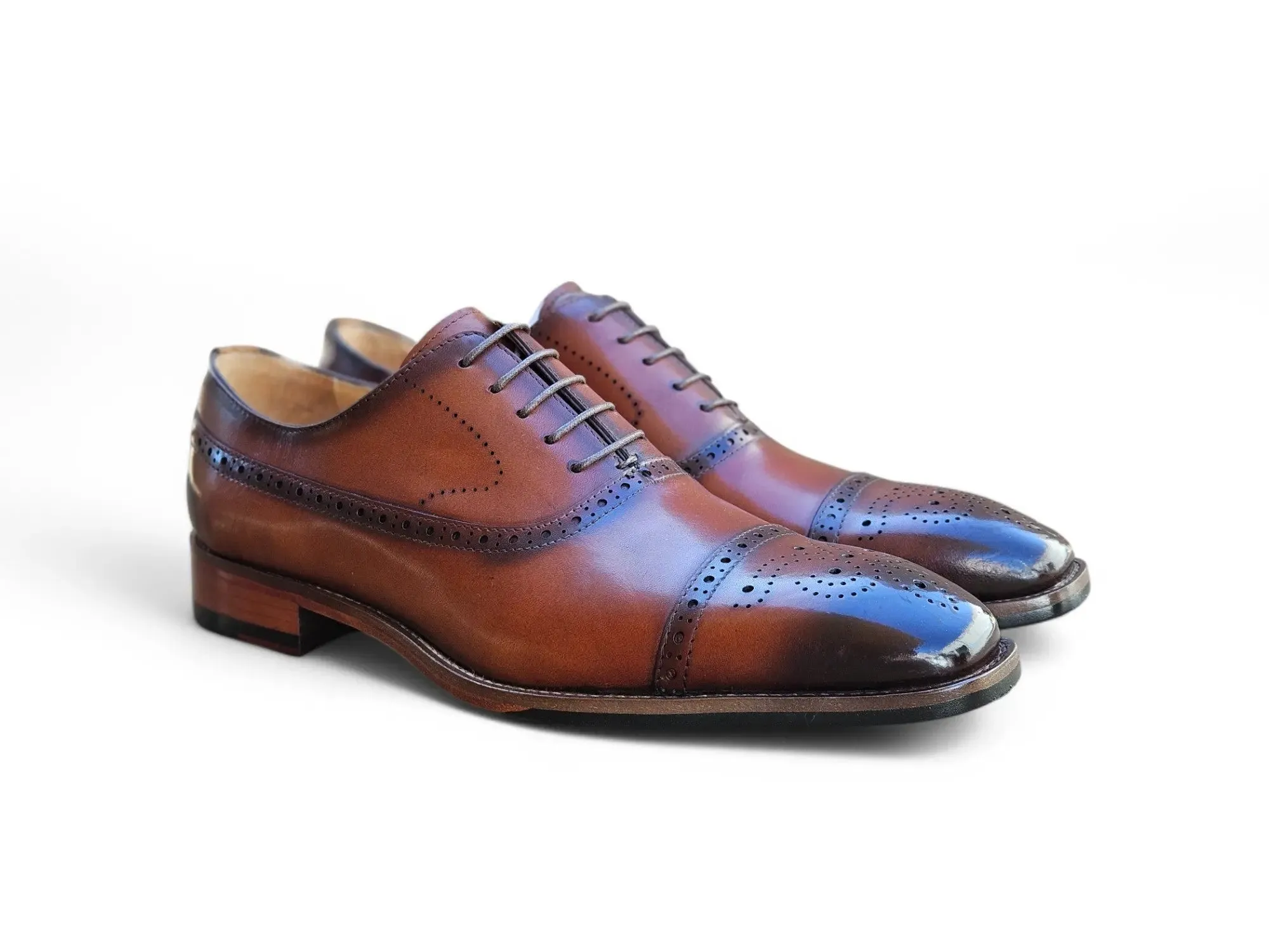 Cap Toe Lace-up in Leather Sole Matte Finish Comfort Seeker Leather Craft