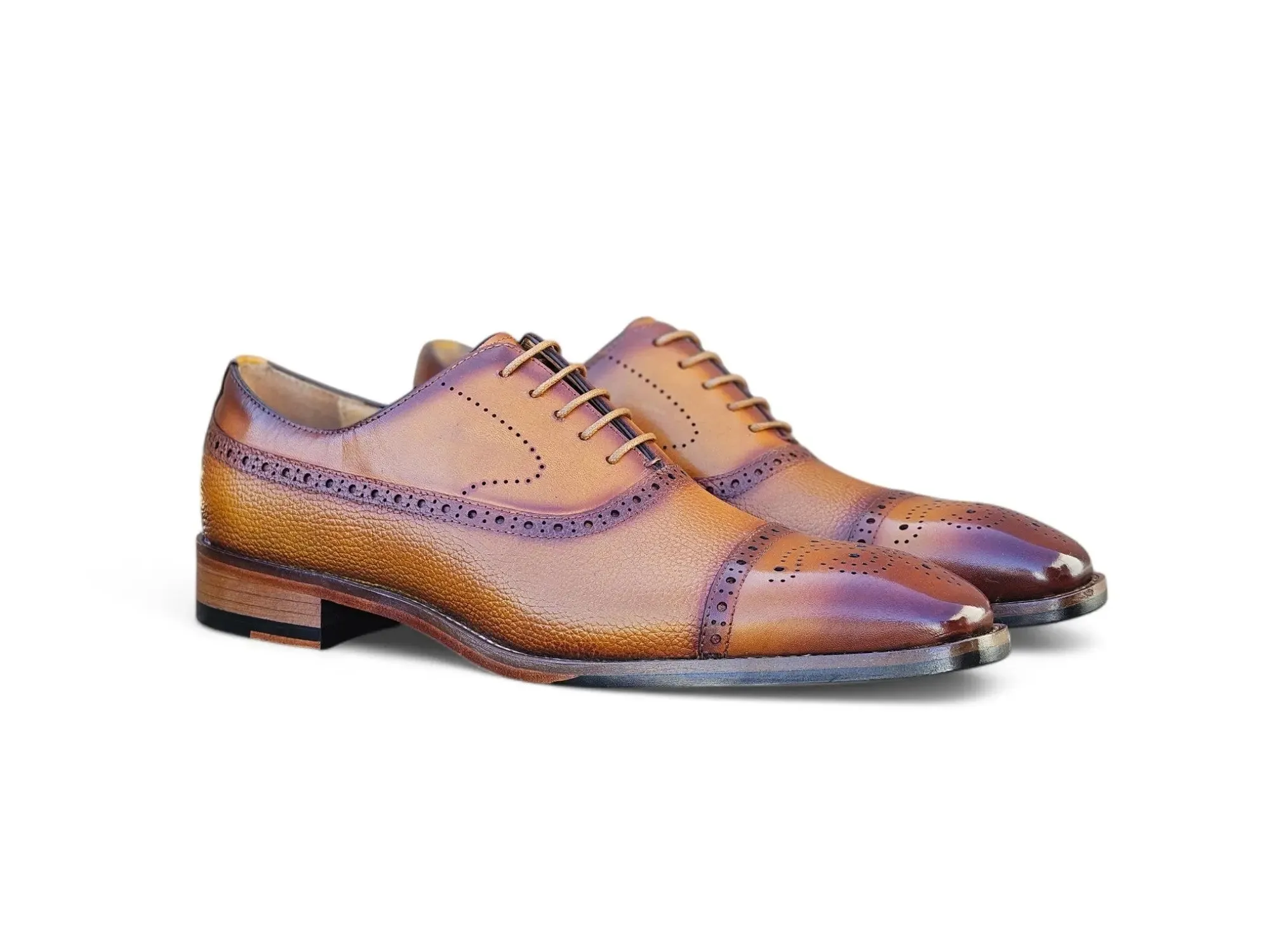 Cap Toe Oxford Leather Sole Chic Appearance