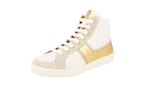 Impact Diffusion System Car Shoe by Prada Women's White Leather Sneaker KDT46K
