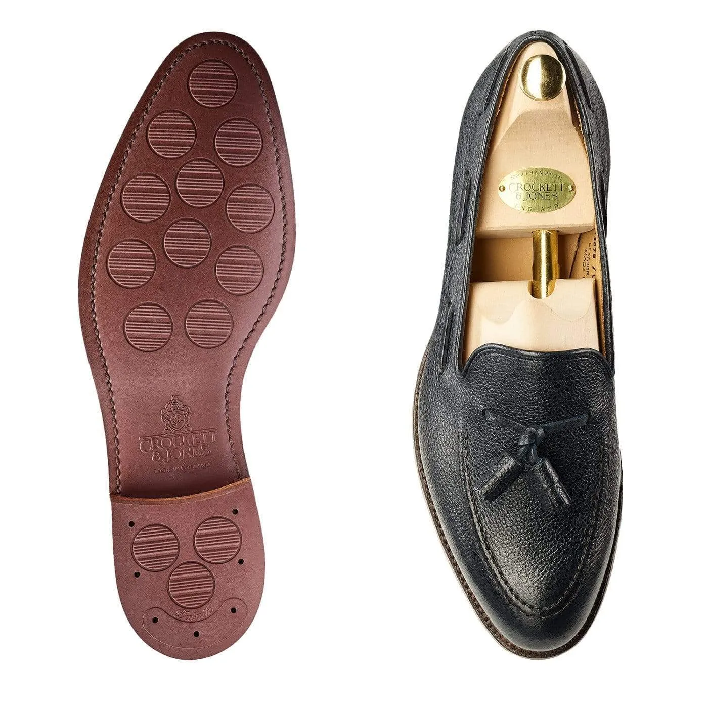 Carly Navy Pebble Grain understated look