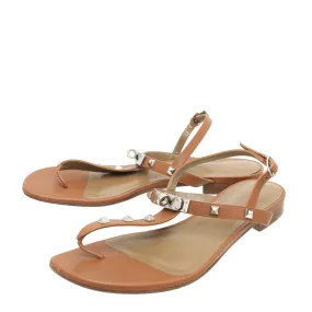 Hermes Gold Olivia Sandal 40 Soft Cushioning Deep Shade