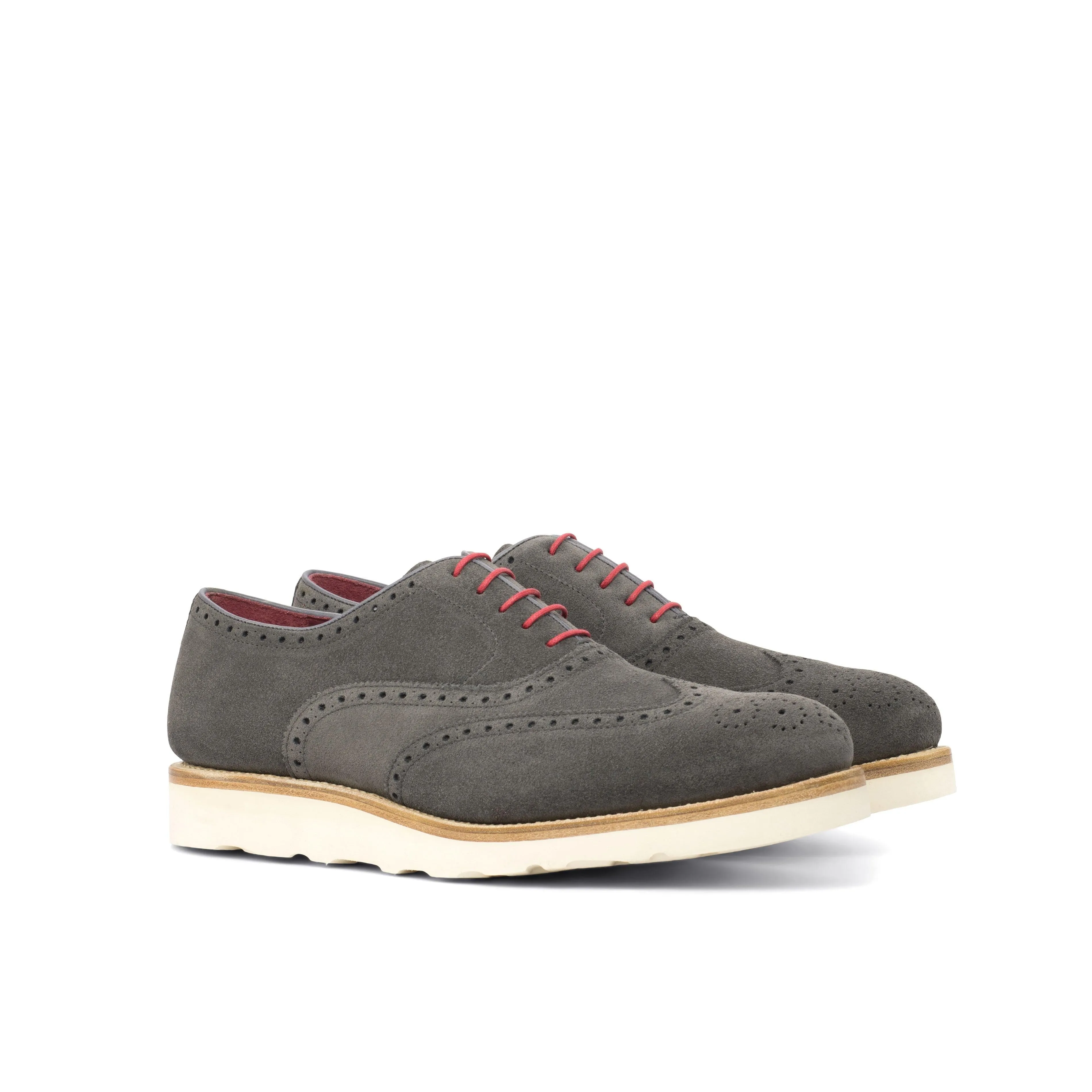 Chic Step Casual Brogue Shoes Grey Suede