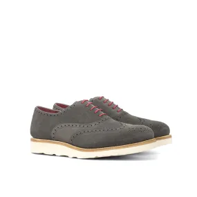 Chic Step Casual Brogue Shoes Grey Suede