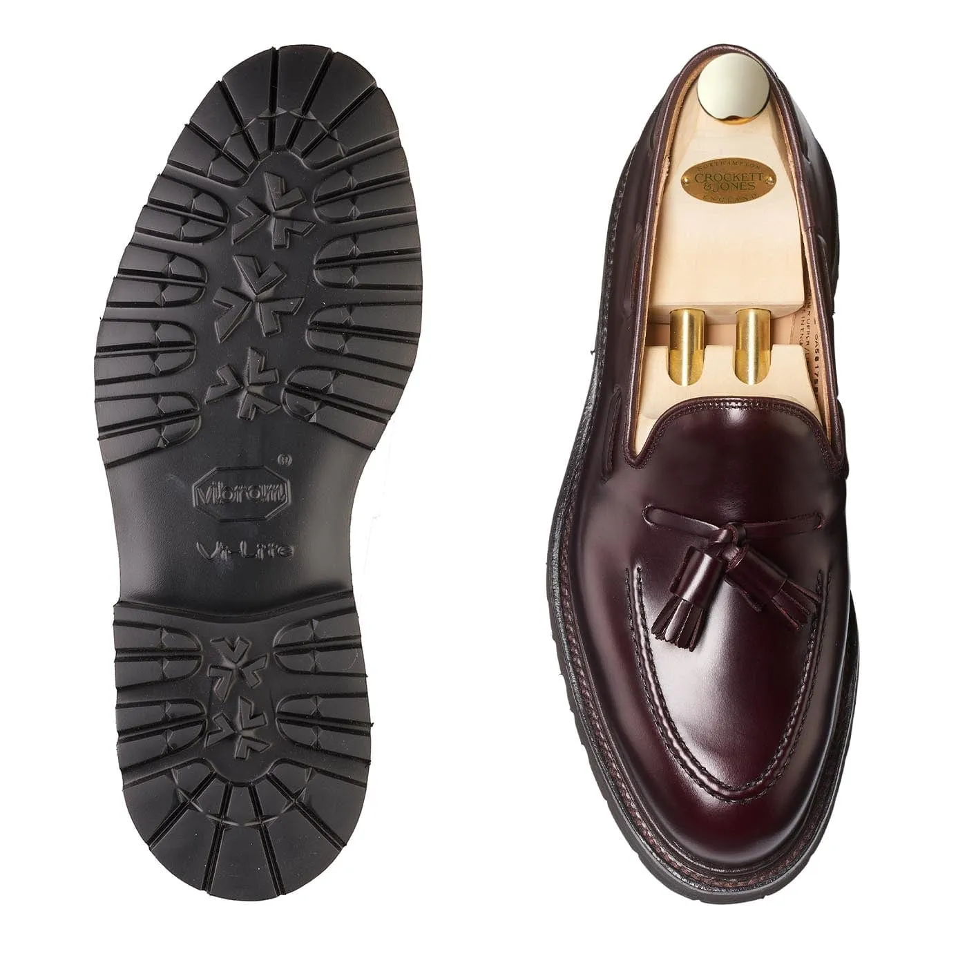 Cavendish Burgundy Cavalry Calf Platform Sole Office Outfit