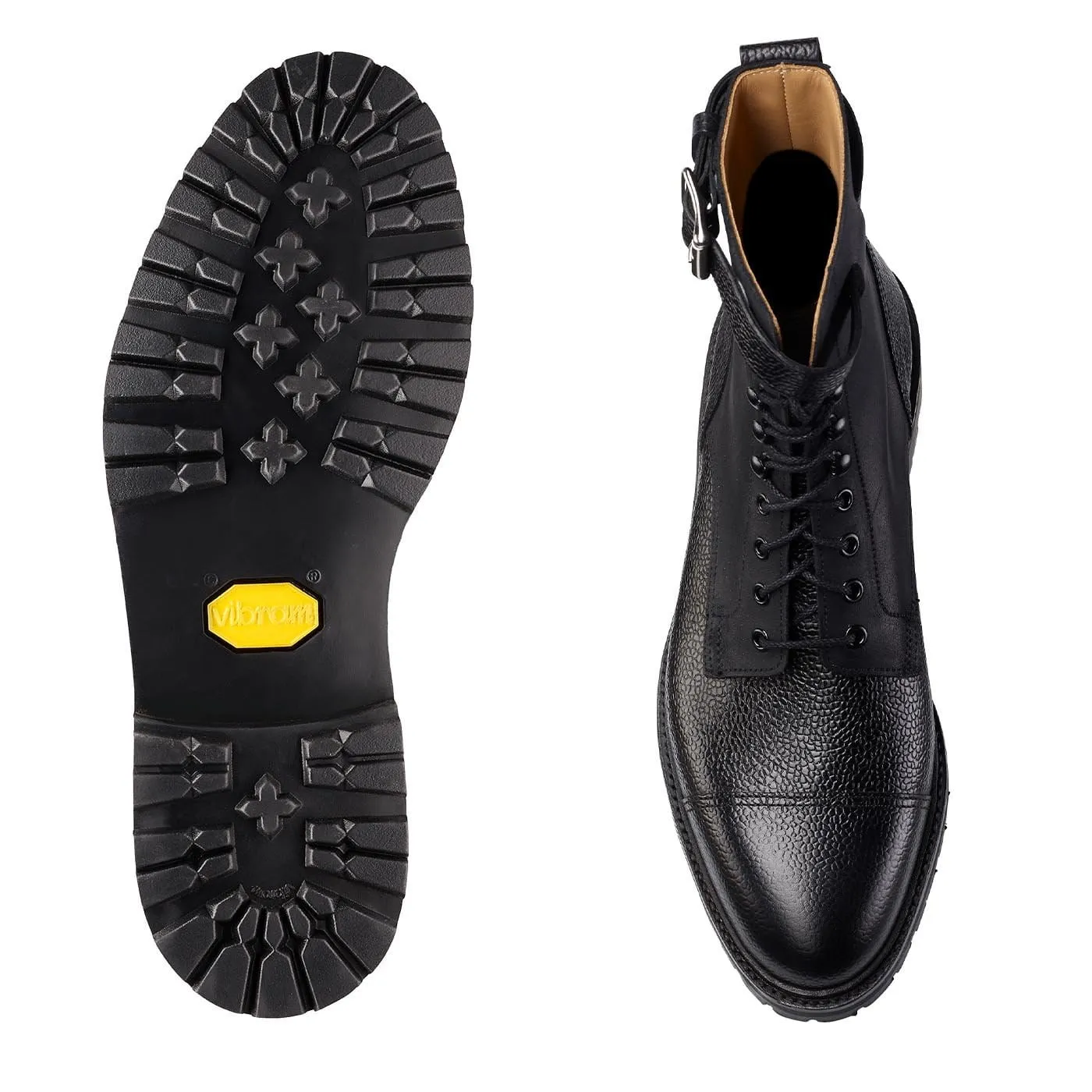 Aldershot Black Scotch Grain & Black Rough-Out Suede Business Elegance