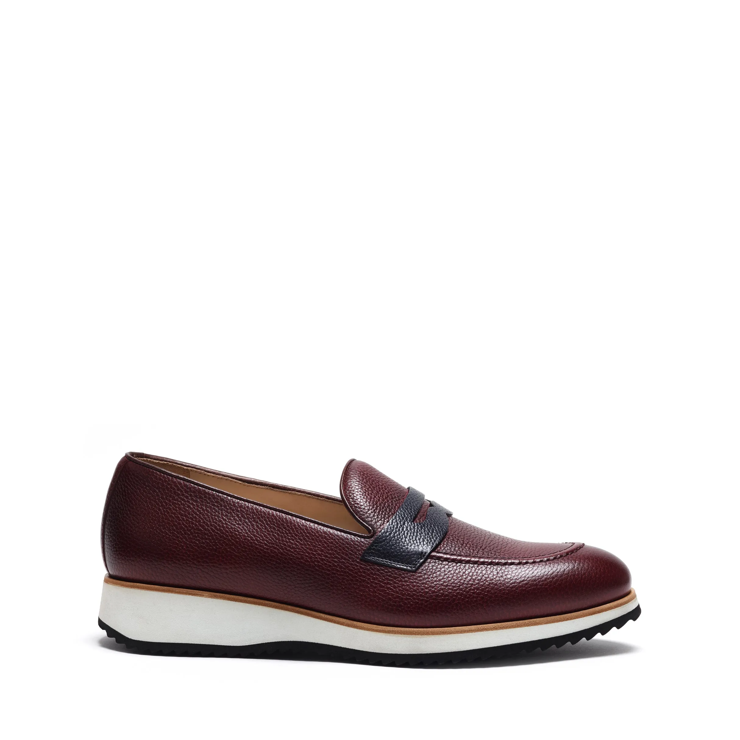 Burgundy Calf Leather Penny Loafer Travel Outfit Travel