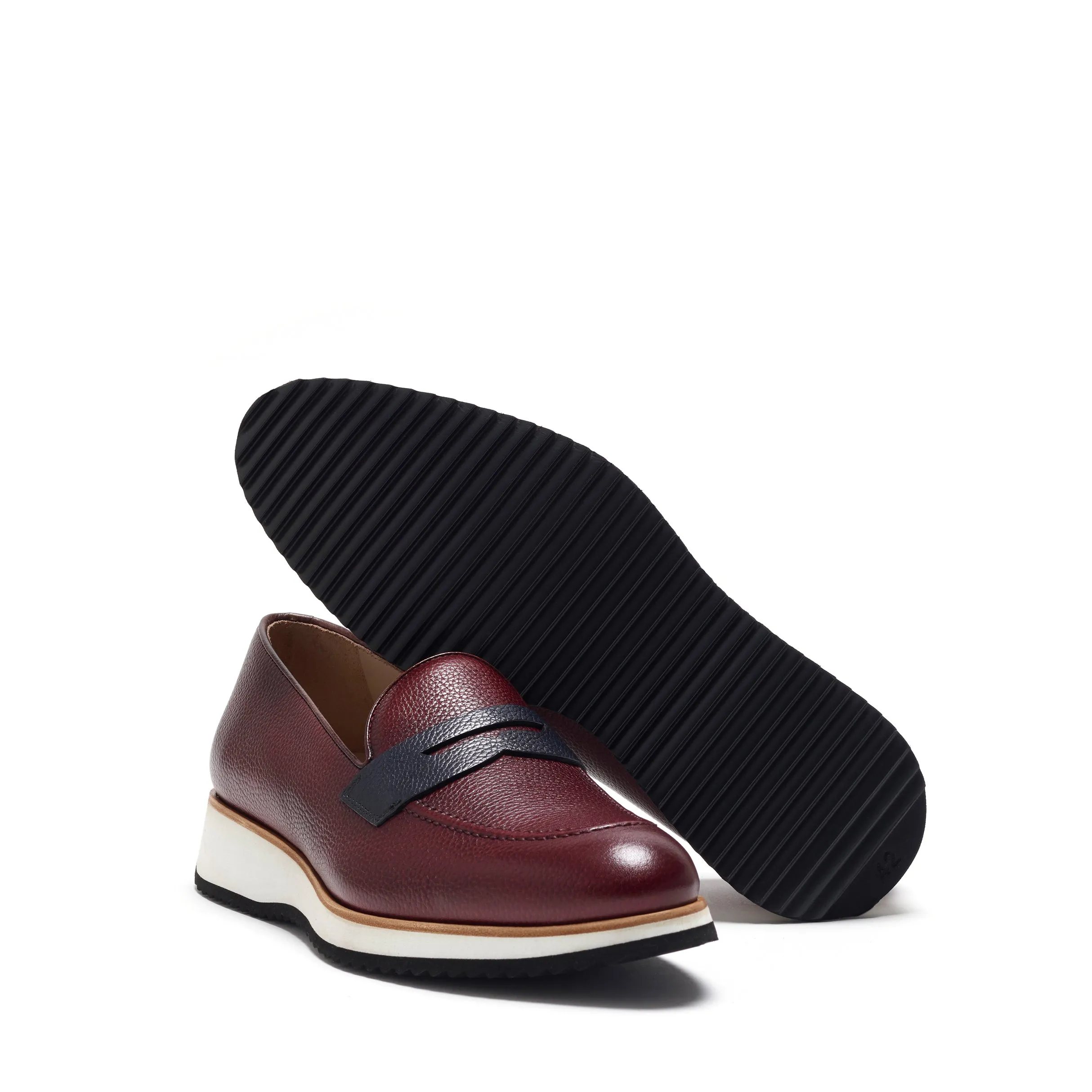 Durable Build Burgundy Calf Leather Penny Loafer