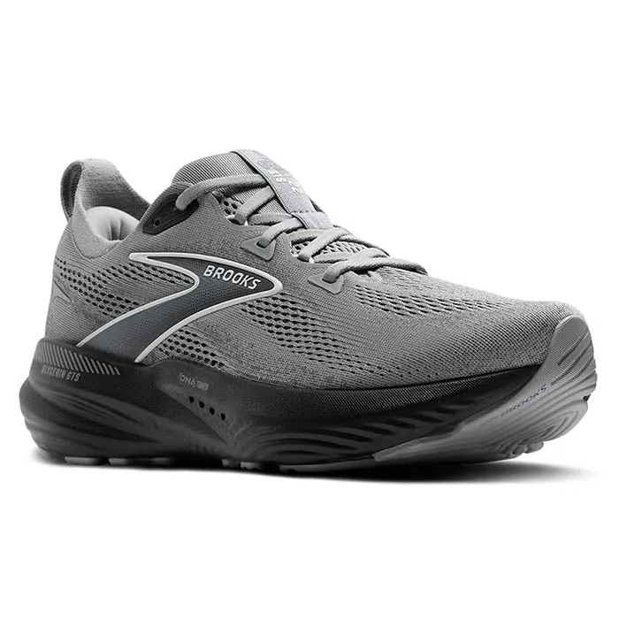Silent Walk Mens Brooks Running Glycerin GTS 22 in Primer Gray/Ebony/Bluewash